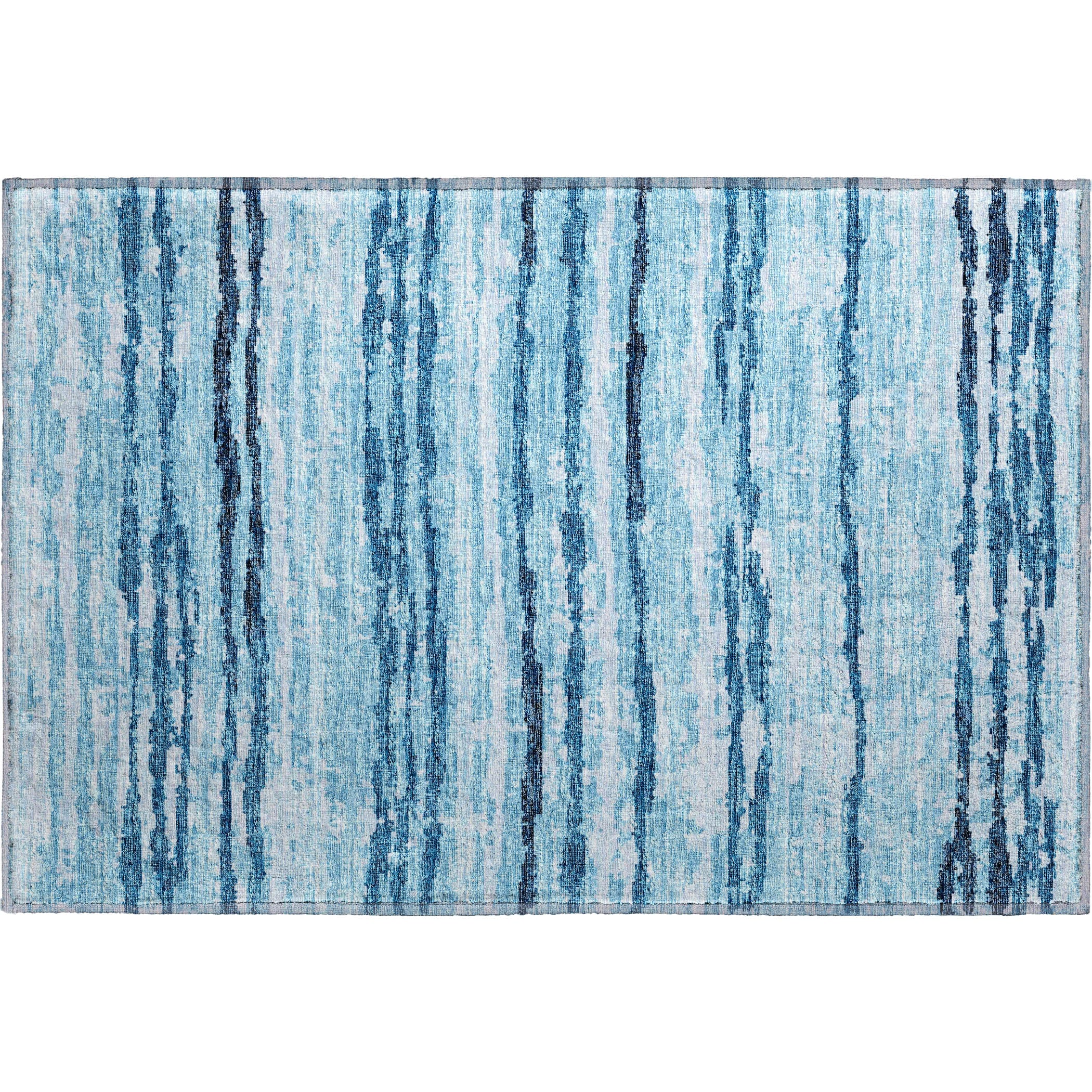 Luxury Machine Washable Indoor/Outdoor Casual BR4 Sky Blue Rug 1'8" x 2'6" #shape_Rectangle