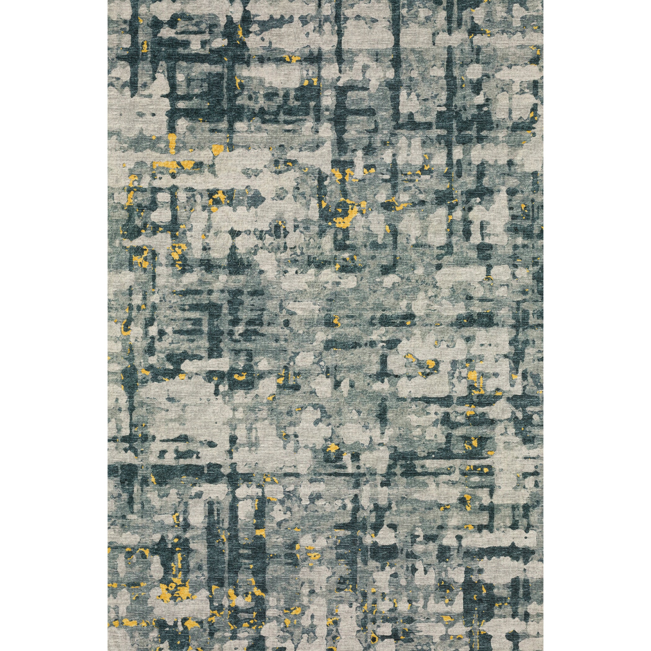 Luxury Machine Washable Indoor/Outdoor Casual BR5 Gold Gray Rug 3' x 5' #shape_Rectangle
