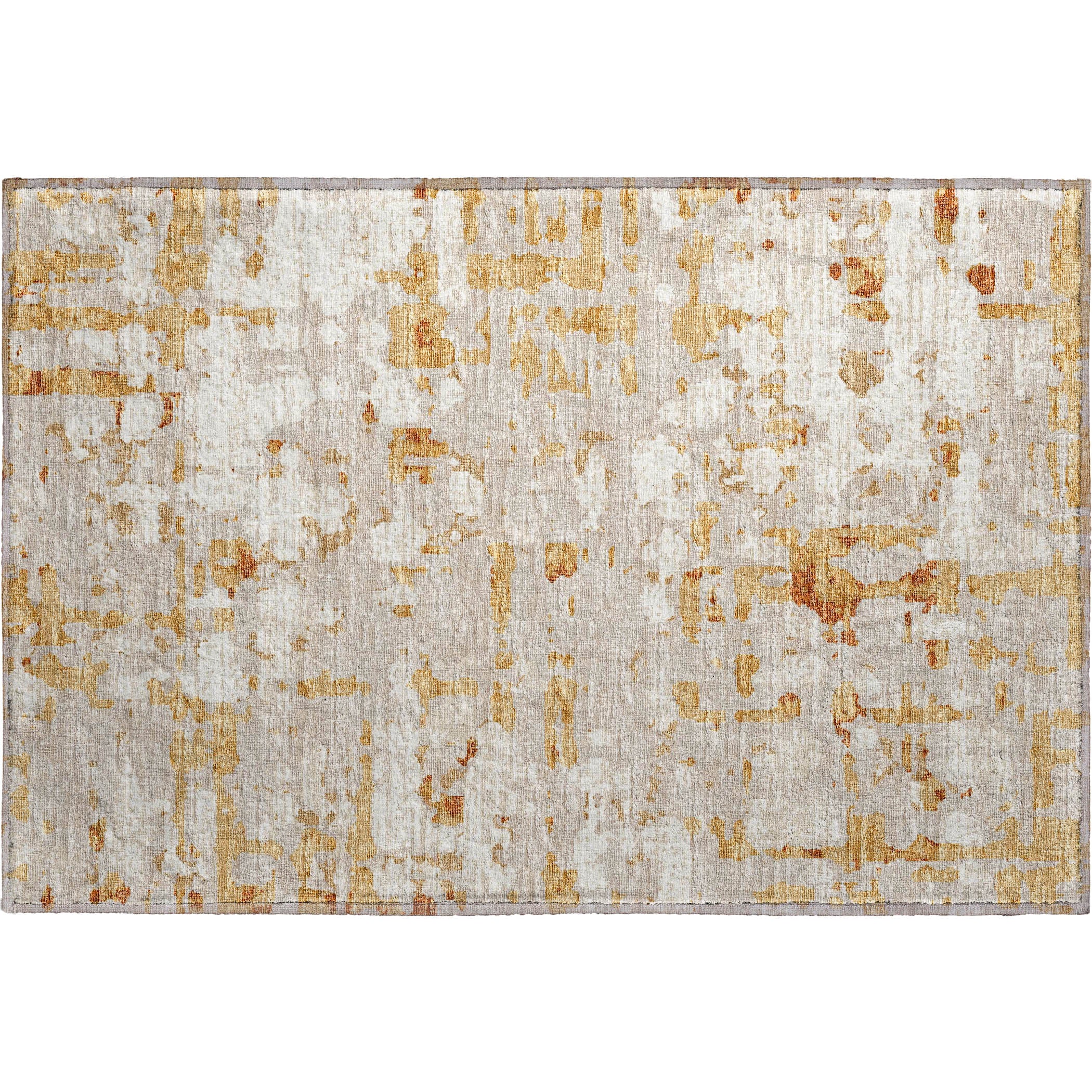 Luxury Machine Washable Indoor/Outdoor Casual BR5 Khaki Brown Rug 1'8" x 2'6" #shape_Rectangle