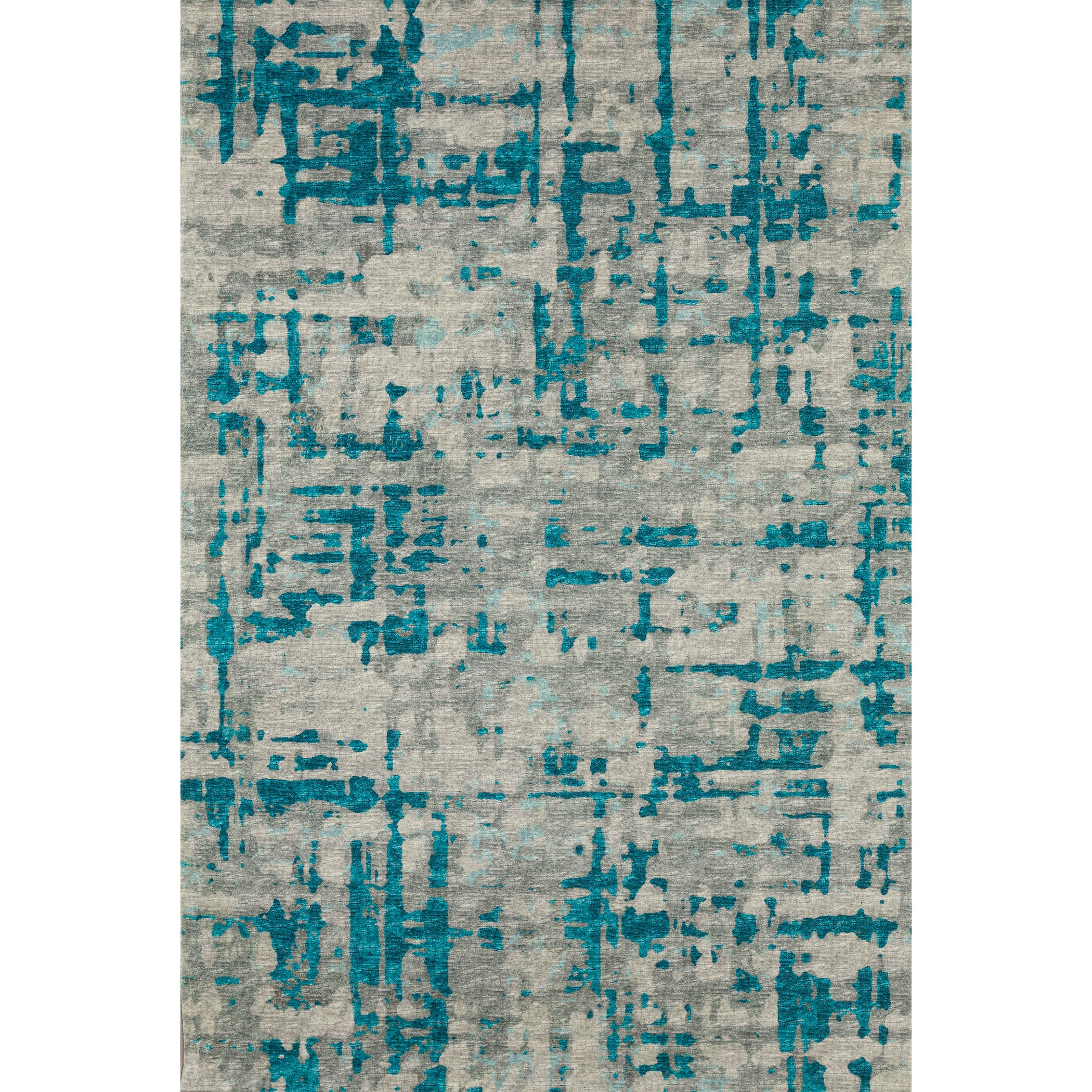 Luxury Machine Washable Indoor/Outdoor Casual BR5 Teal Rug 3' x 5' #shape_Rectangle