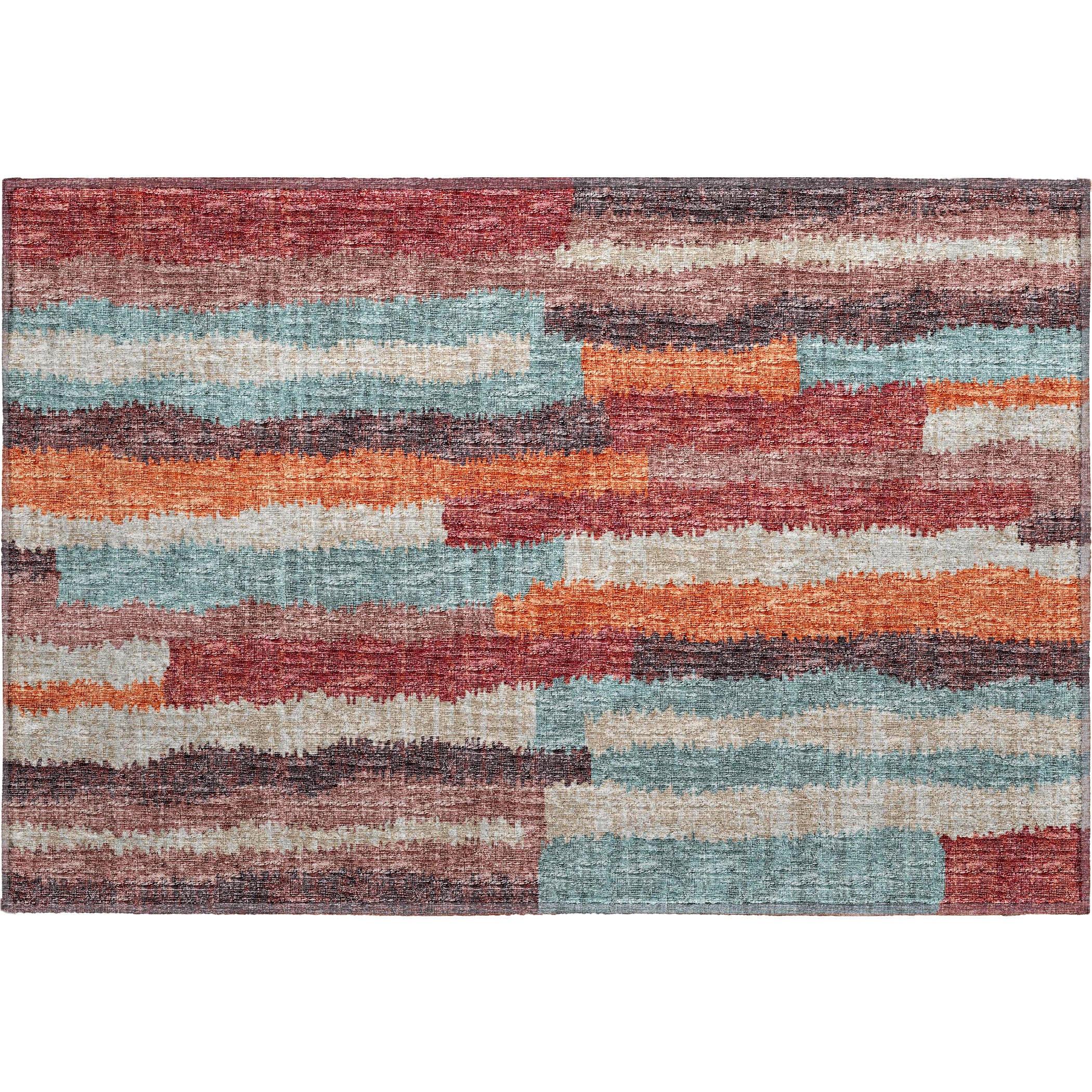Luxury Machine Washable Indoor/Outdoor Casual BR7 Canyon Orange Rug 1'8" x 2'6" #shape_Rectangle