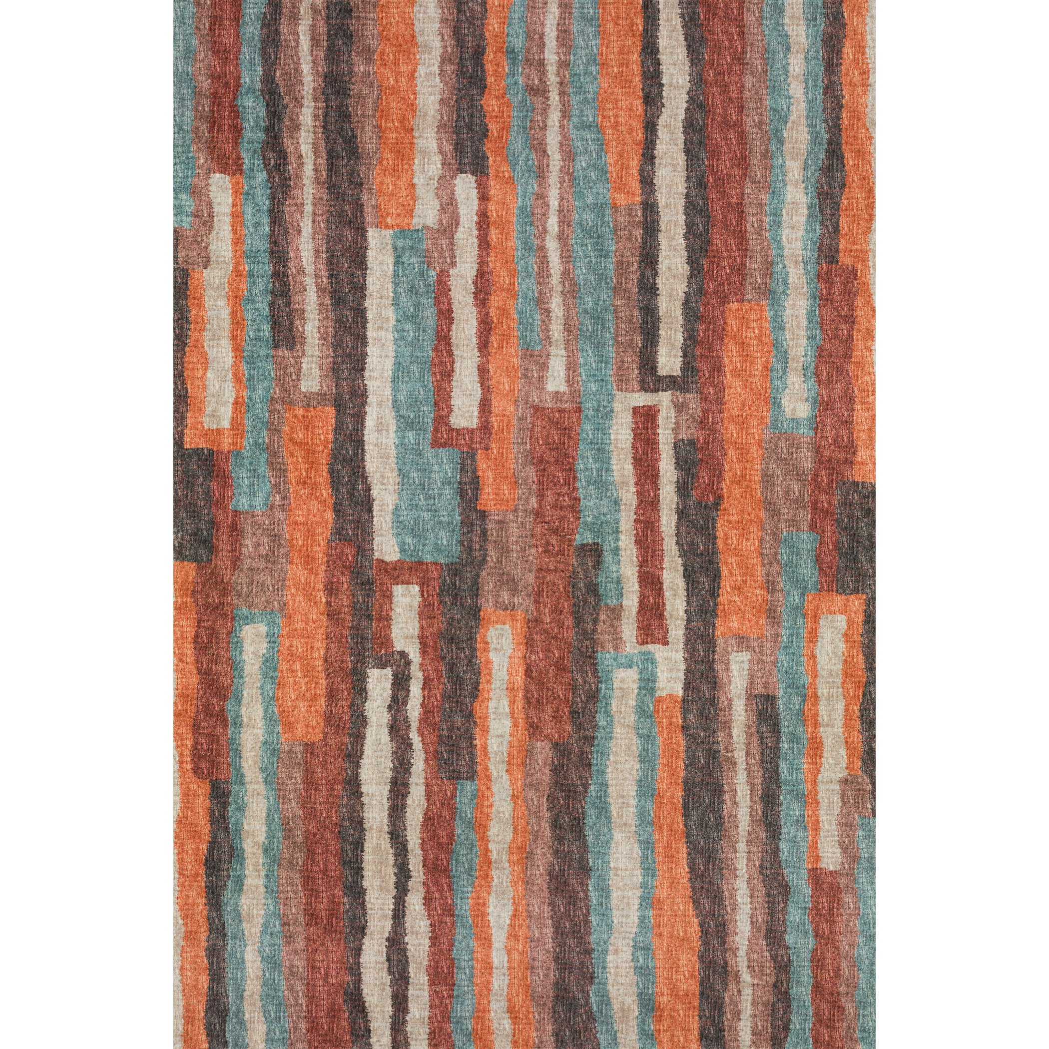 Luxury Machine Washable Indoor/Outdoor Casual BR7 Canyon Orange Rug 3' x 5' #shape_Rectangle
