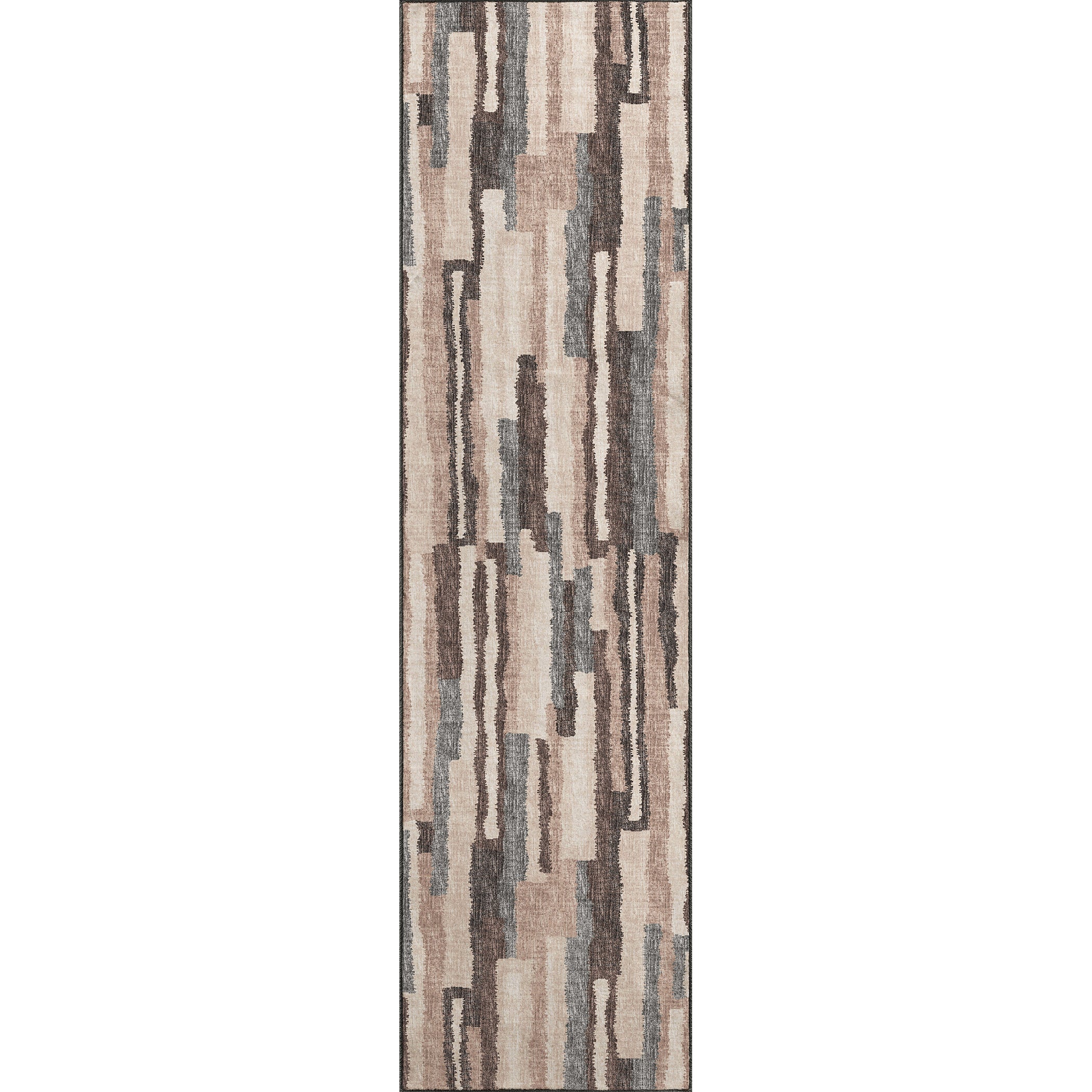 Luxury Machine Washable Indoor/Outdoor Casual BR7 Sable Brown Rug 2'3" x 7'6" #shape_Runner