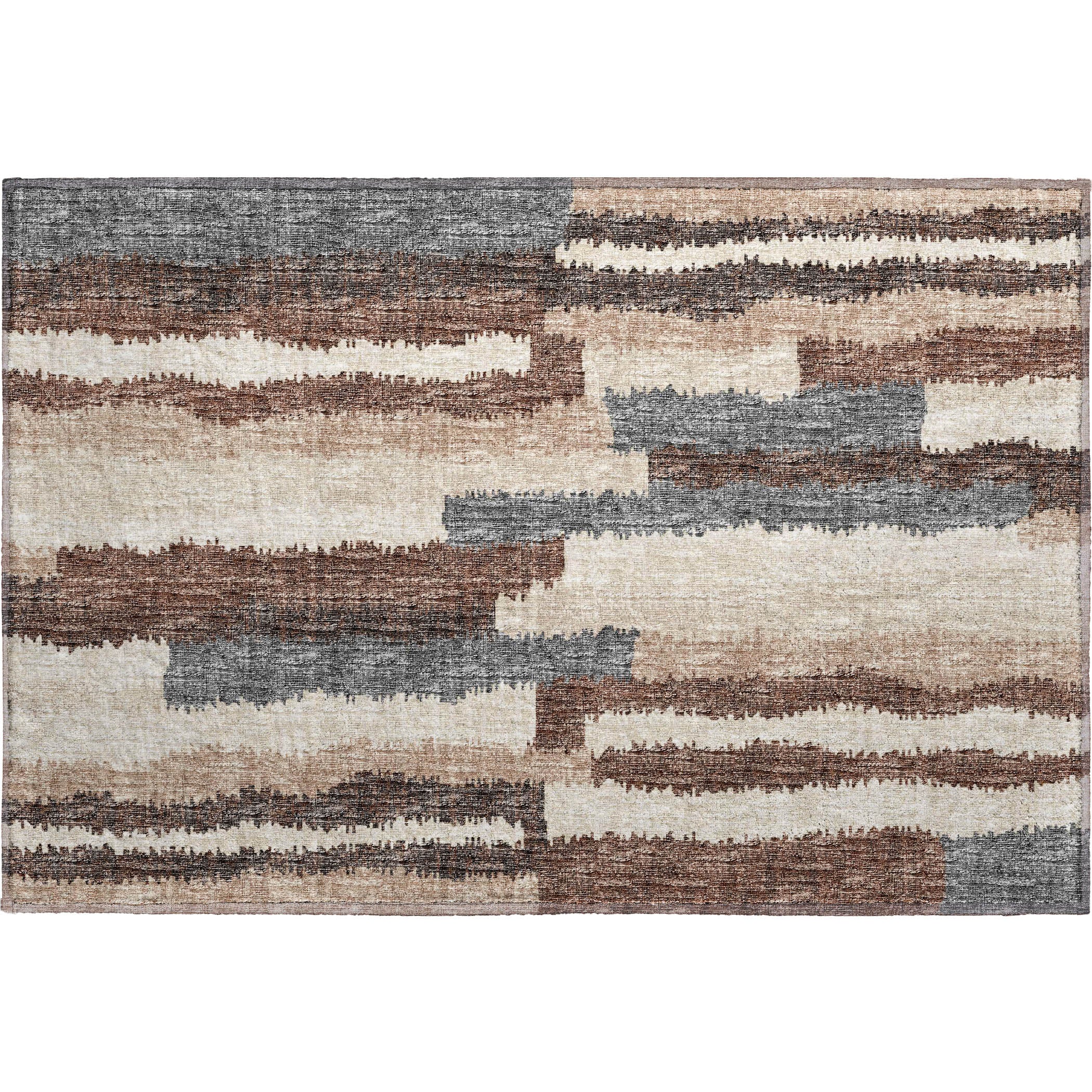 Luxury Machine Washable Indoor/Outdoor Casual BR7 Sable Brown Rug 1'8" x 2'6" #shape_Rectangle