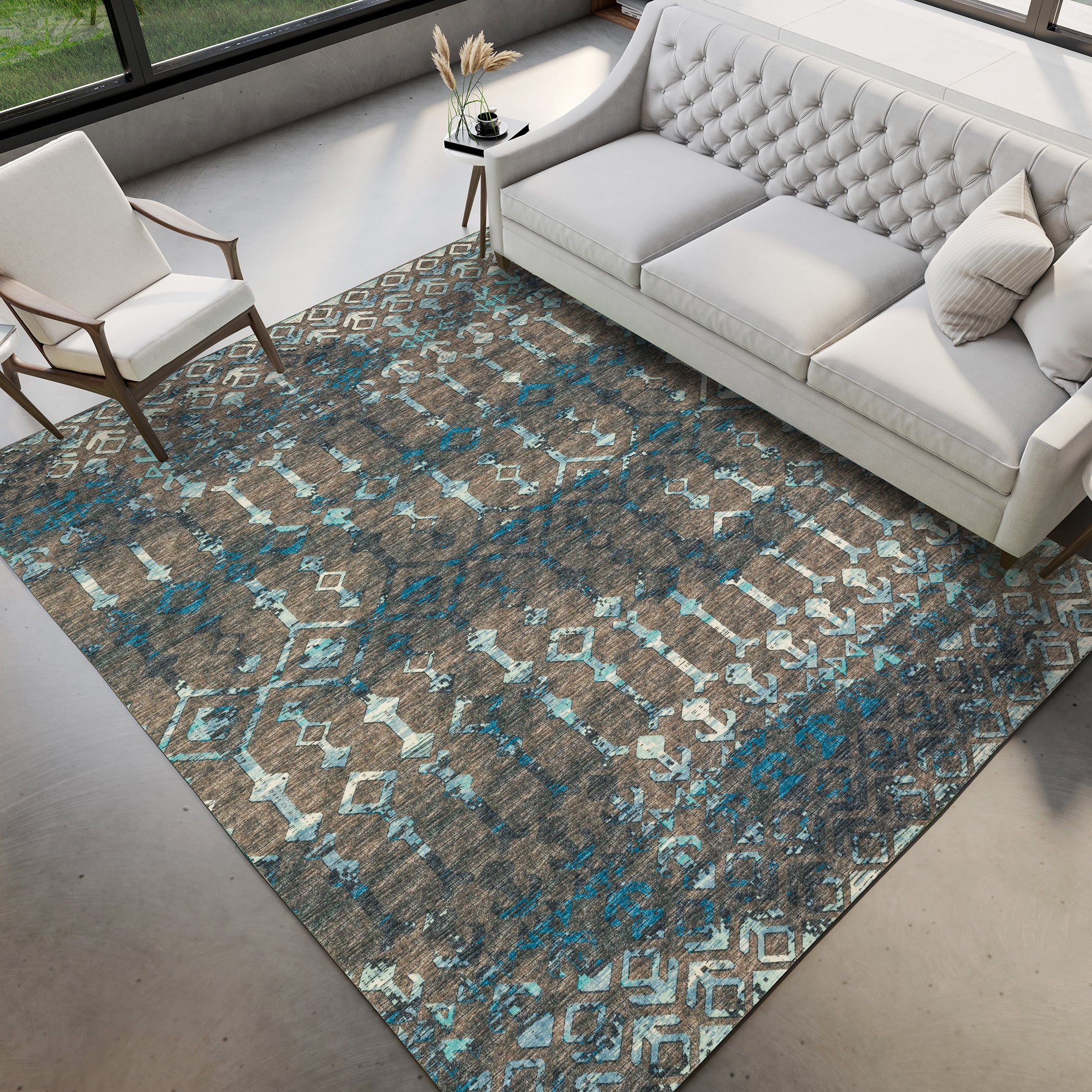 Luxury Machine Washable Indoor/Outdoor Casual BR8 Sable Brown Rug 3' x 5' #shape_Rectangle