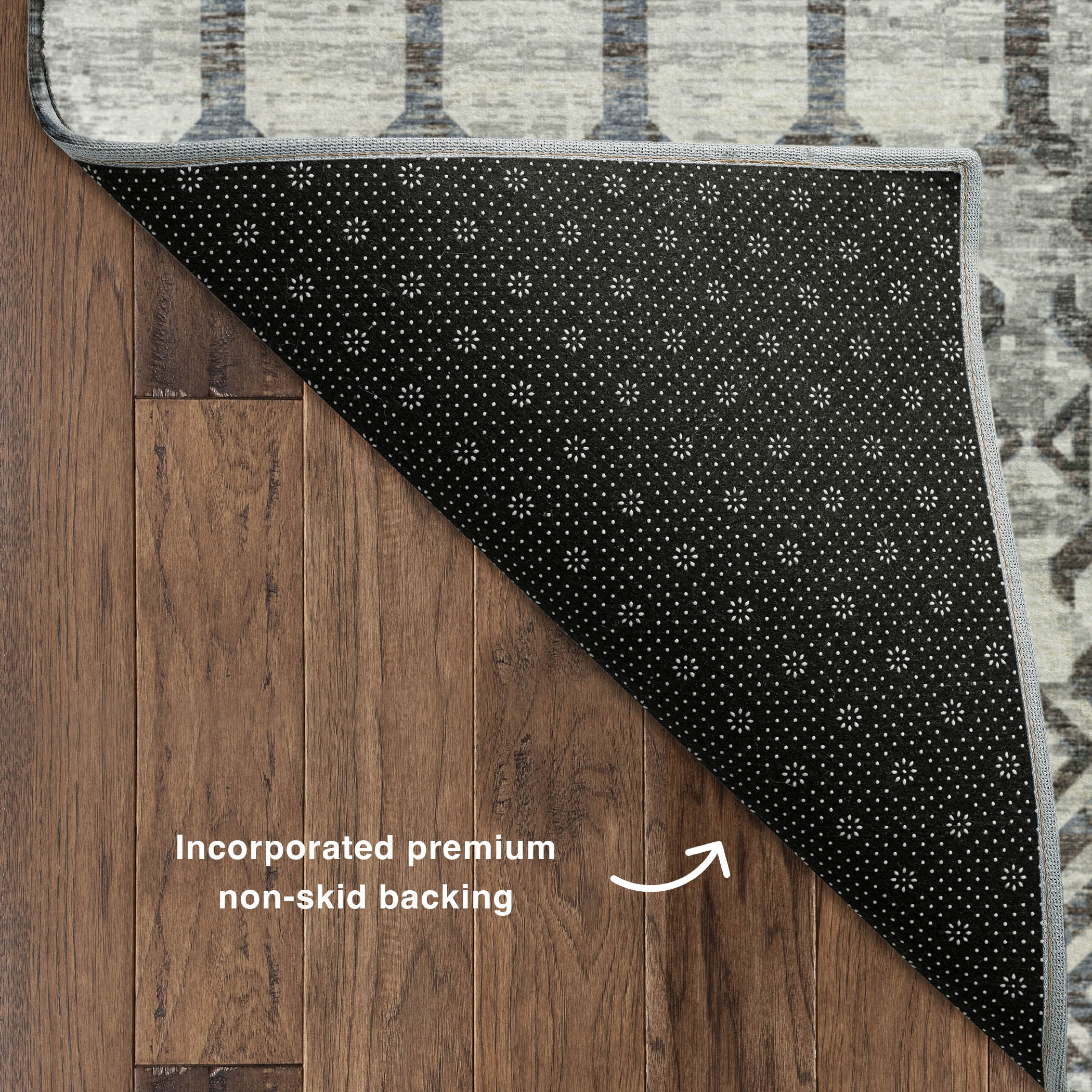 Luxury Machine Washable Indoor/Outdoor Casual BR8 Silver Gray Rug 1'8" x 2'6" #shape_Rectangle