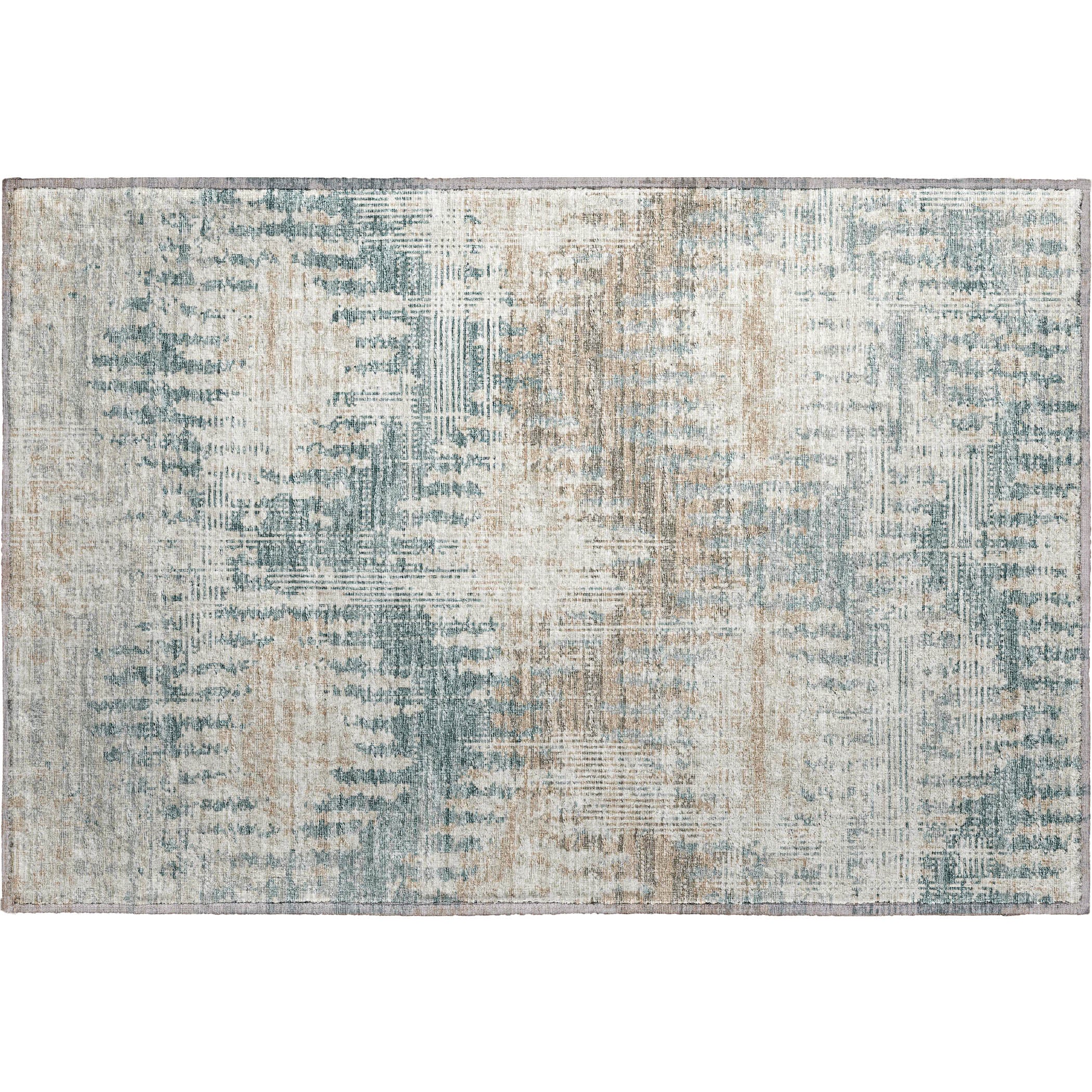 Luxury Machine Washable Indoor/Outdoor Casual BR9 Seascape Brown Rug 1'8" x 2'6" #shape_Rectangle