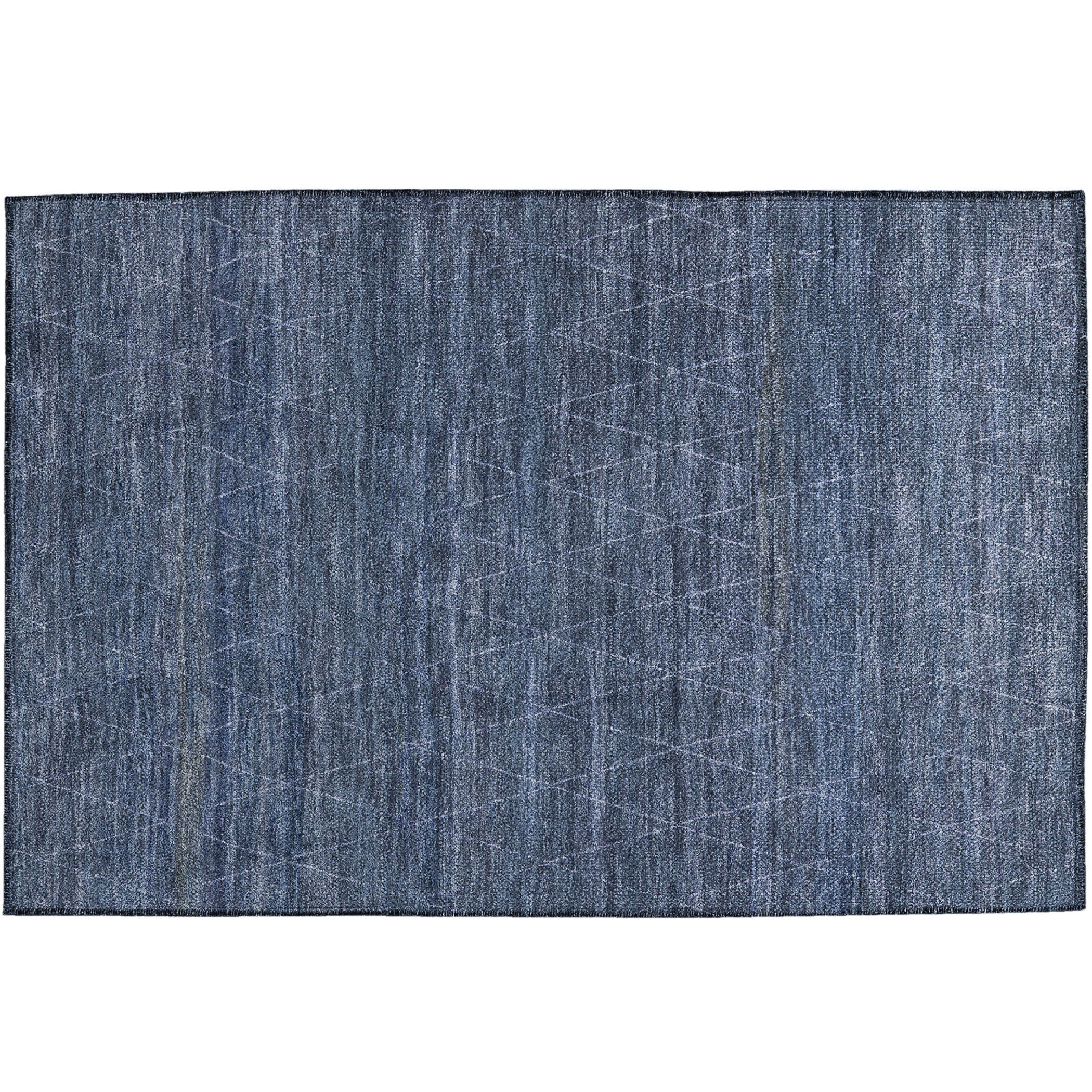 Luxury Washable Indoor/Outdoor Transitional BU3 Navy Blue Rug 1'8" x 2'6" #shape_Rectangle