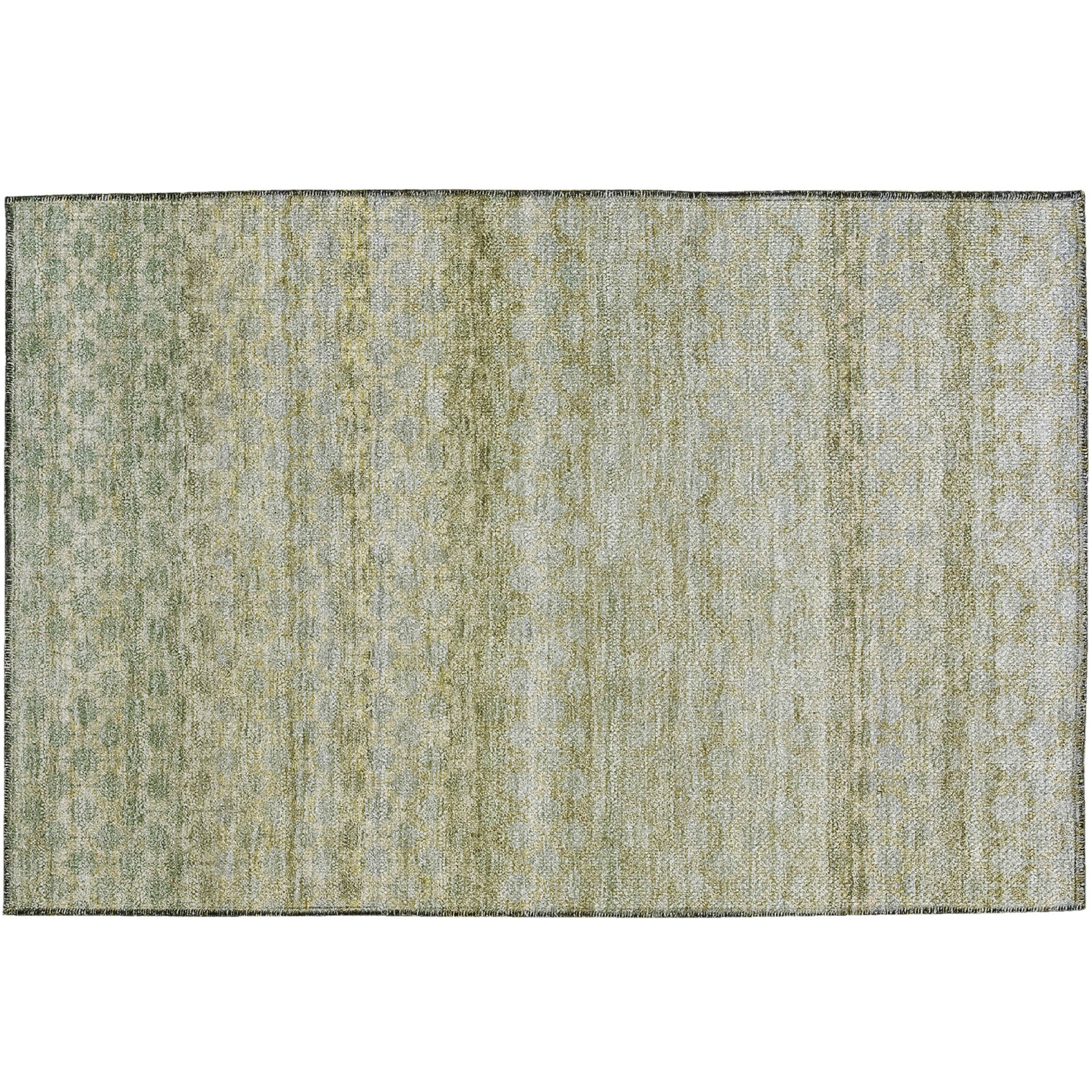 Luxury Washable Indoor/Outdoor Transitional BU6 Aloe Green Rug 1'8" x 2'6" #shape_Rectangle