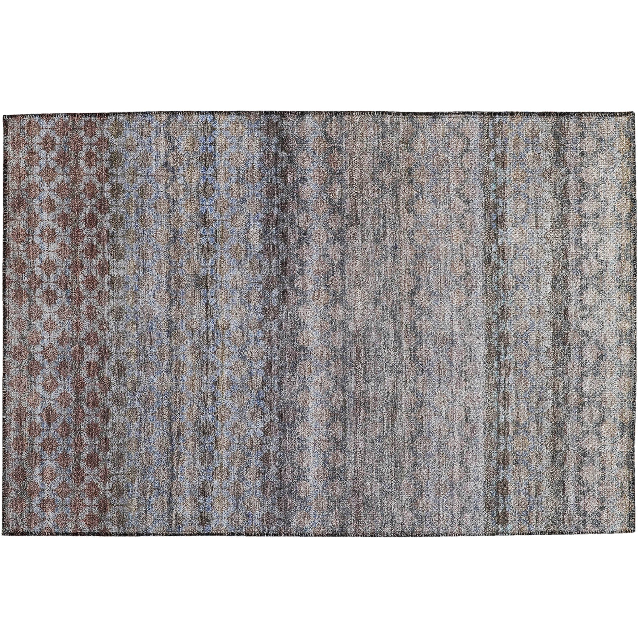 Luxury Washable Indoor/Outdoor Transitional BU6 Brown Rug 1'8" x 2'6" #shape_Rectangle