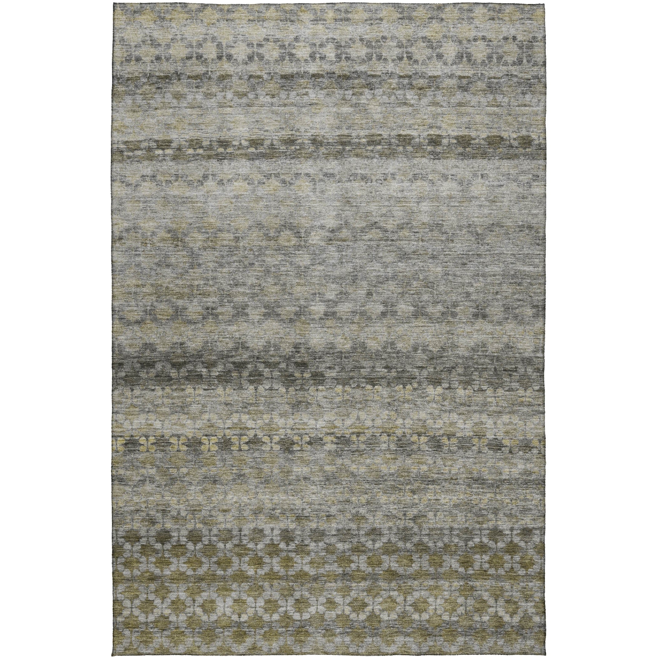 Luxury Washable Indoor/Outdoor Transitional BU6 Pewter Gray Rug 2'6" x 3'10" #shape_Rectangle