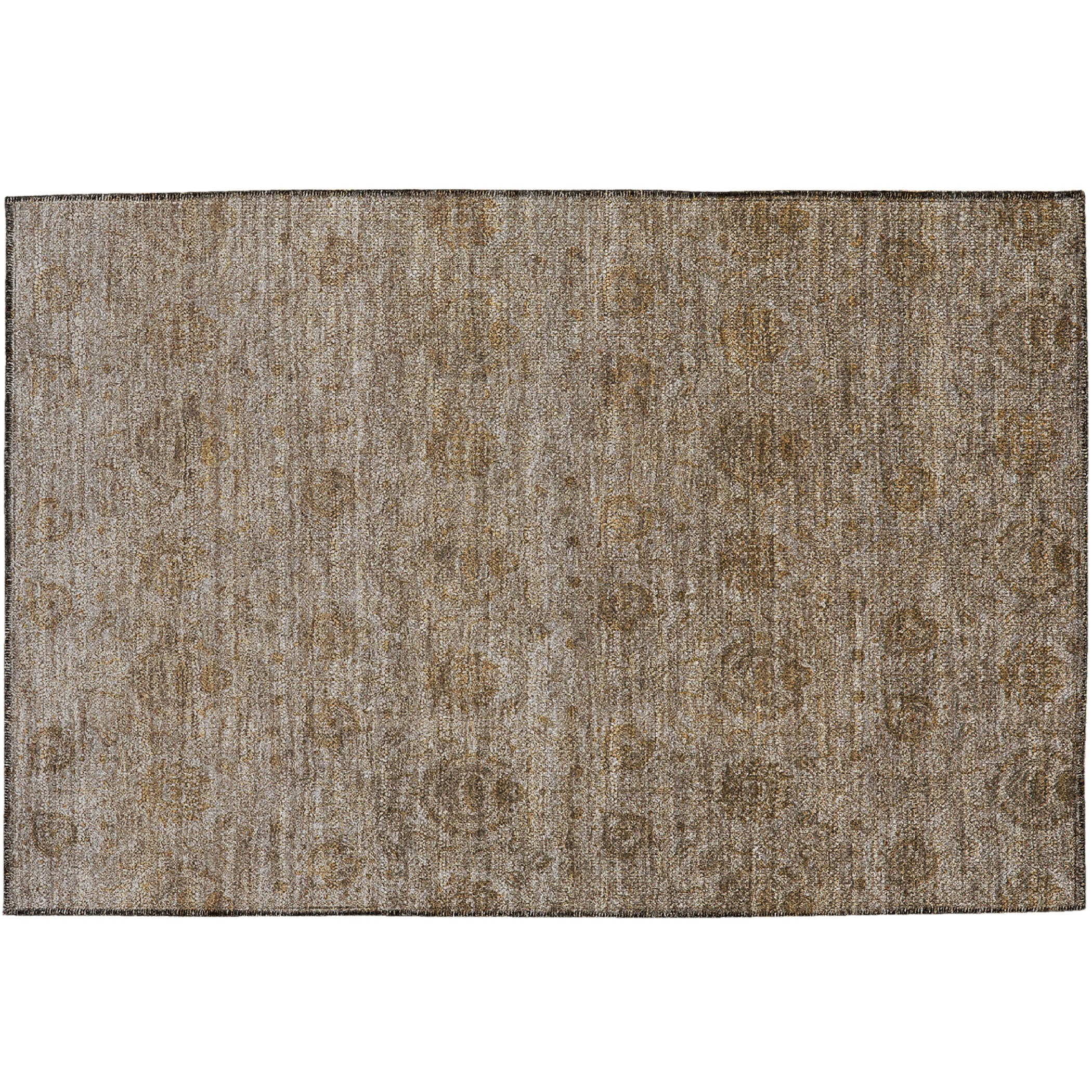 Luxury Washable Indoor/Outdoor Transitional BU8 Brown Rug 1'8" x 2'6" #shape_Rectangle