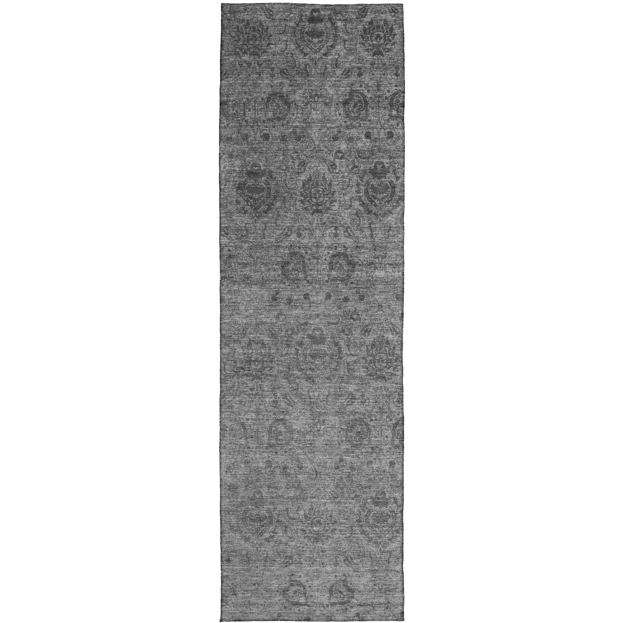Luxury Washable Indoor/Outdoor Transitional BU8 Gray Rug 2'3" x 7'6" #shape_Runner