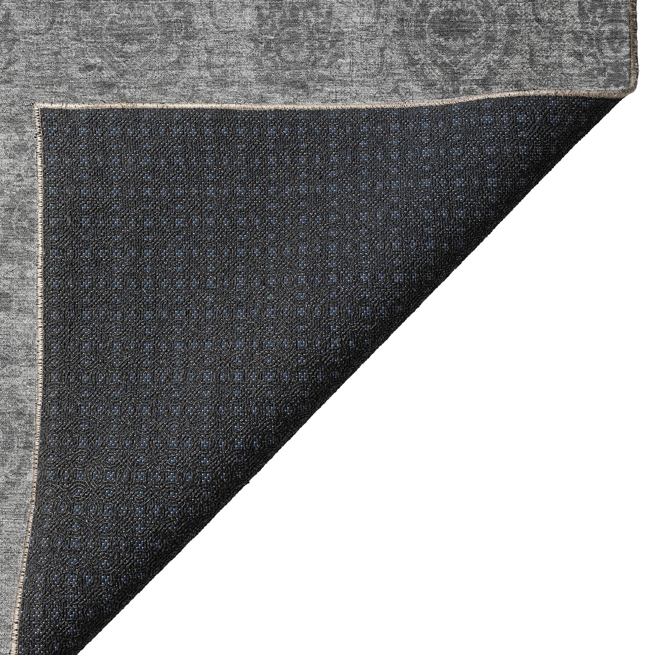 Luxury Washable Indoor/Outdoor Transitional BU8 Gray Rug 1'8" x 2'6" #shape_Rectangle