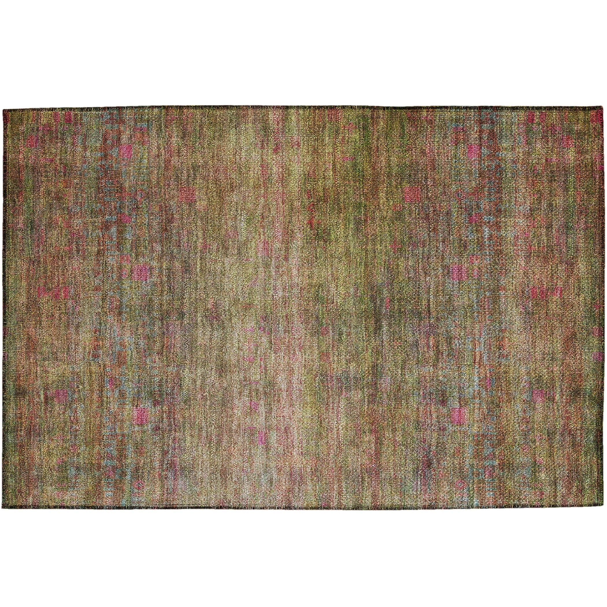 Luxury Washable Indoor/Outdoor Transitional BU9 Cactus Green Rug 1'8" x 2'6" #shape_Rectangle