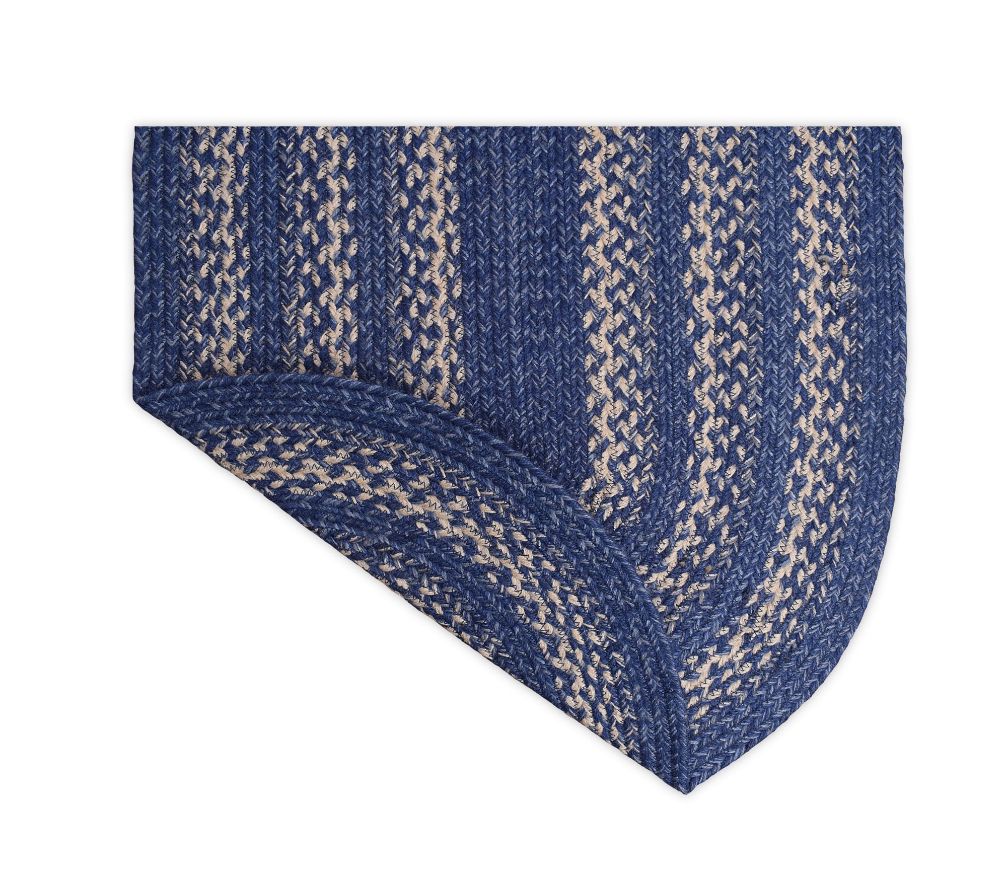 Blue Rustic Farmhouse Reversible Jute Rug