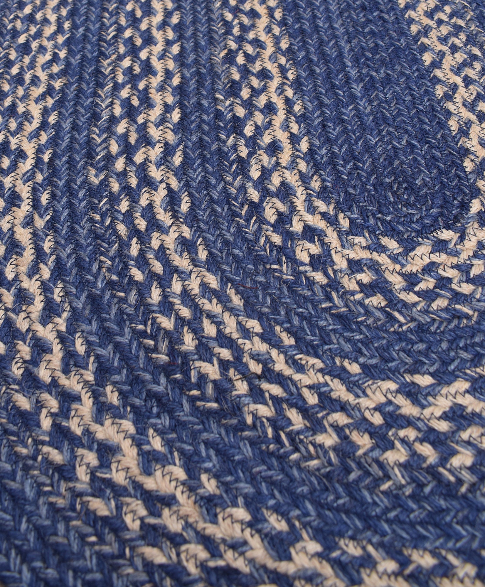 Blue Rustic Farmhouse Reversible Jute Rug