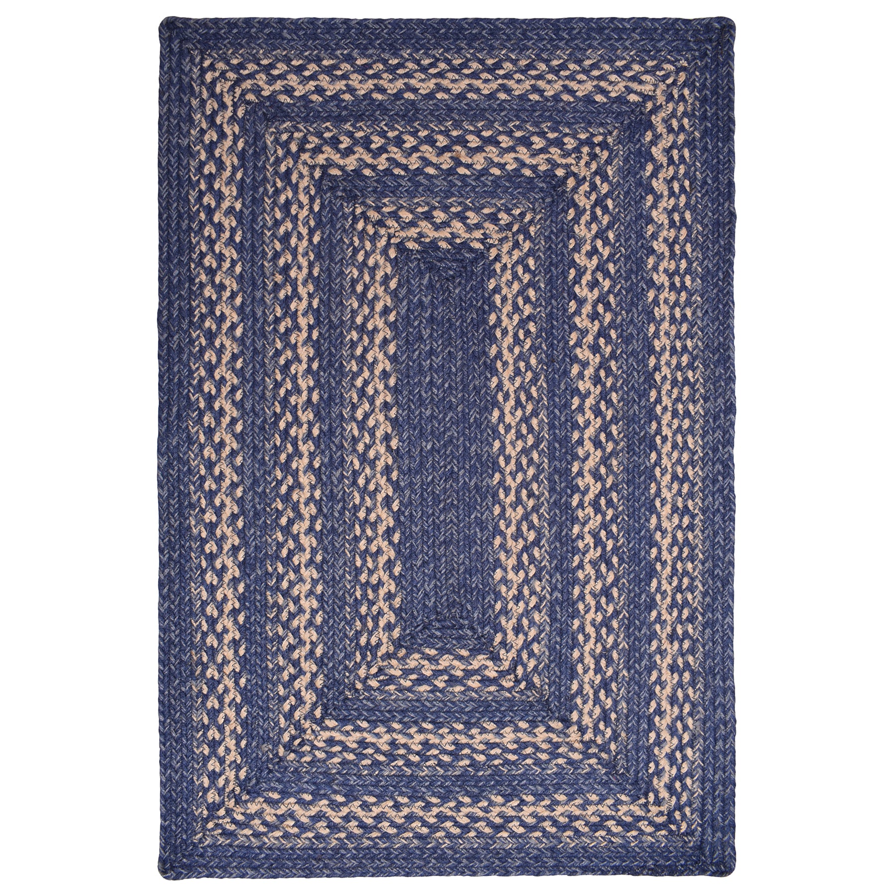 Blue Rustic Farmhouse Reversible Jute Rug
