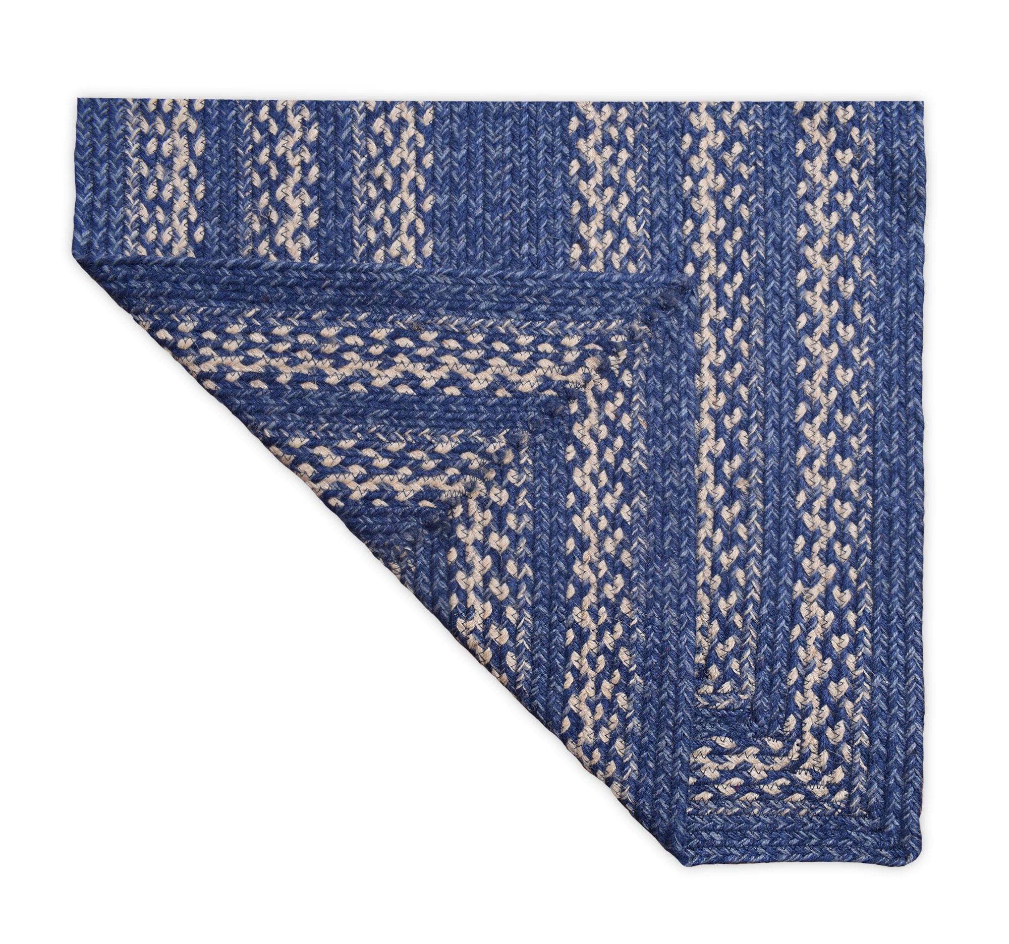 Blue Rustic Farmhouse Reversible Jute Rug