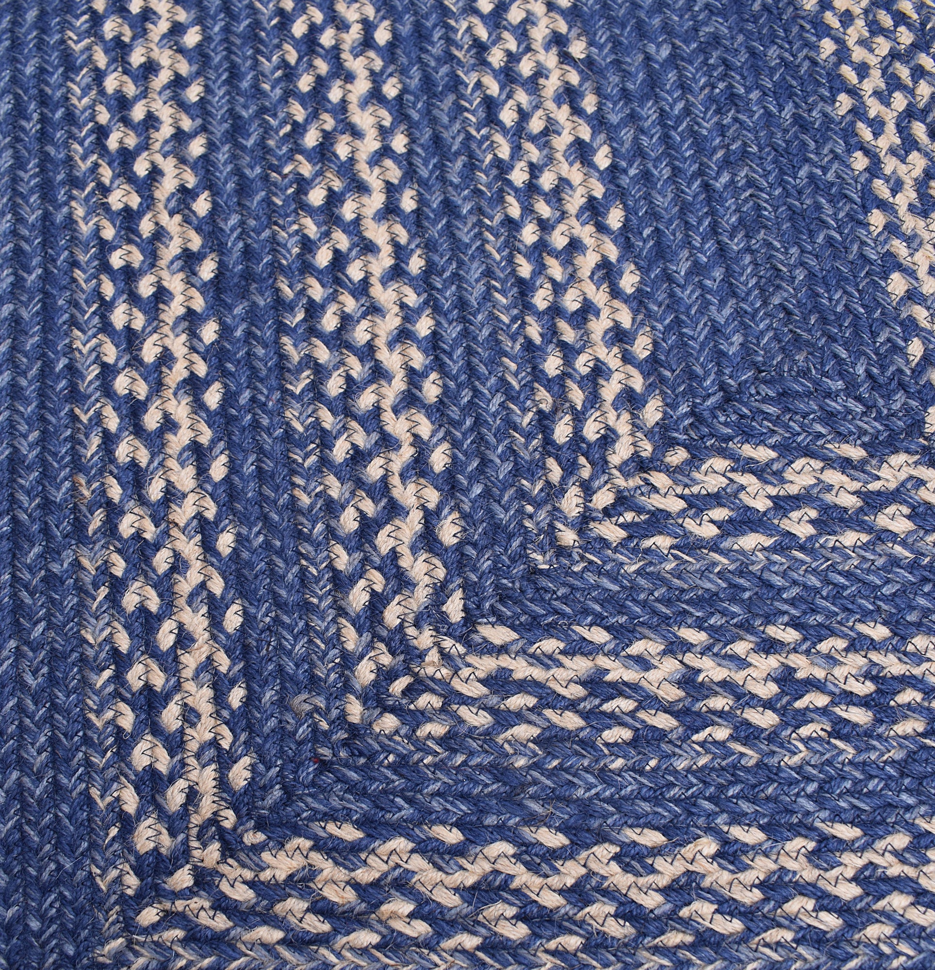 Blue Rustic Farmhouse Reversible Jute Rug