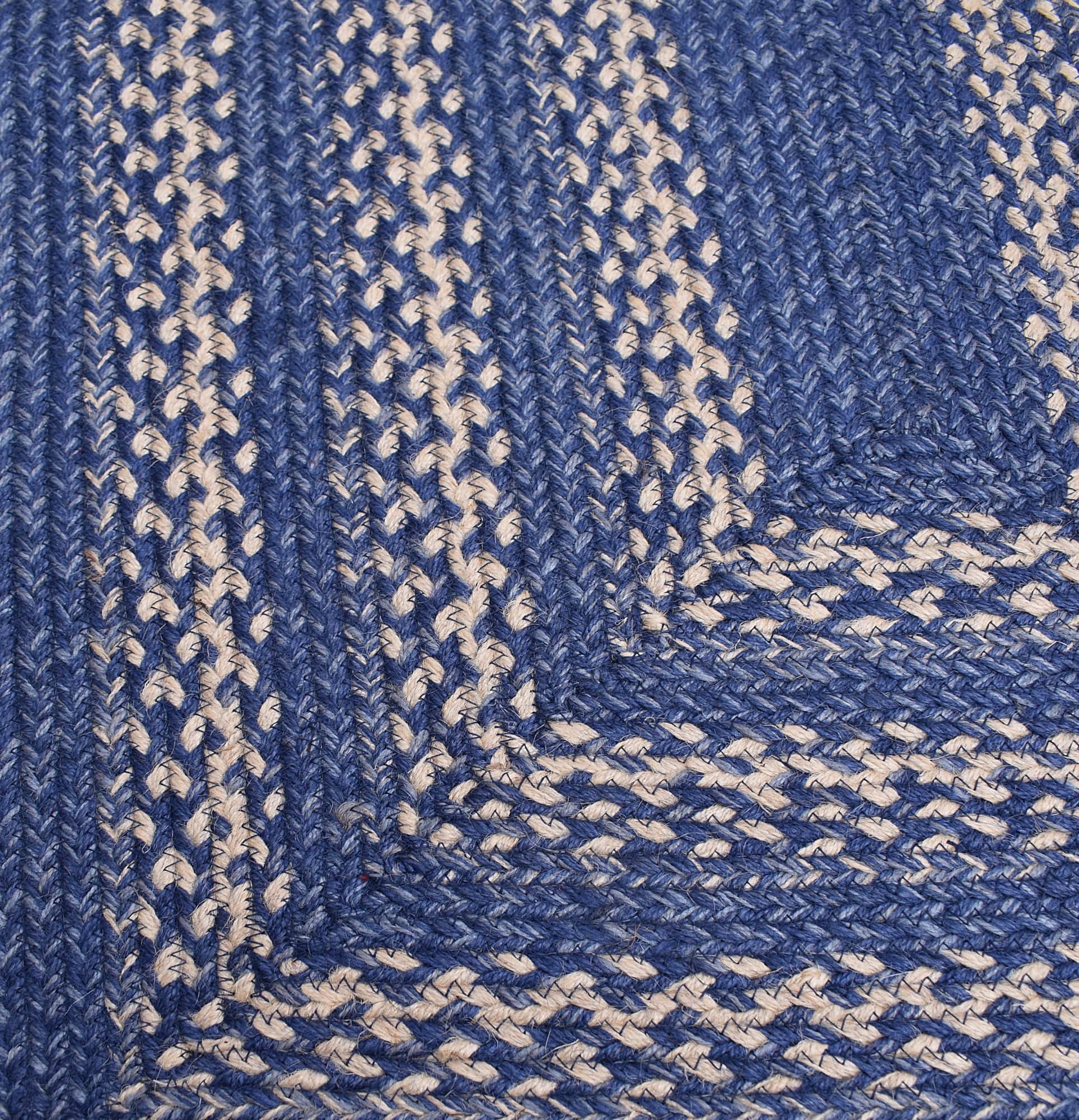 Blue Rustic Farmhouse Reversible Jute Rug