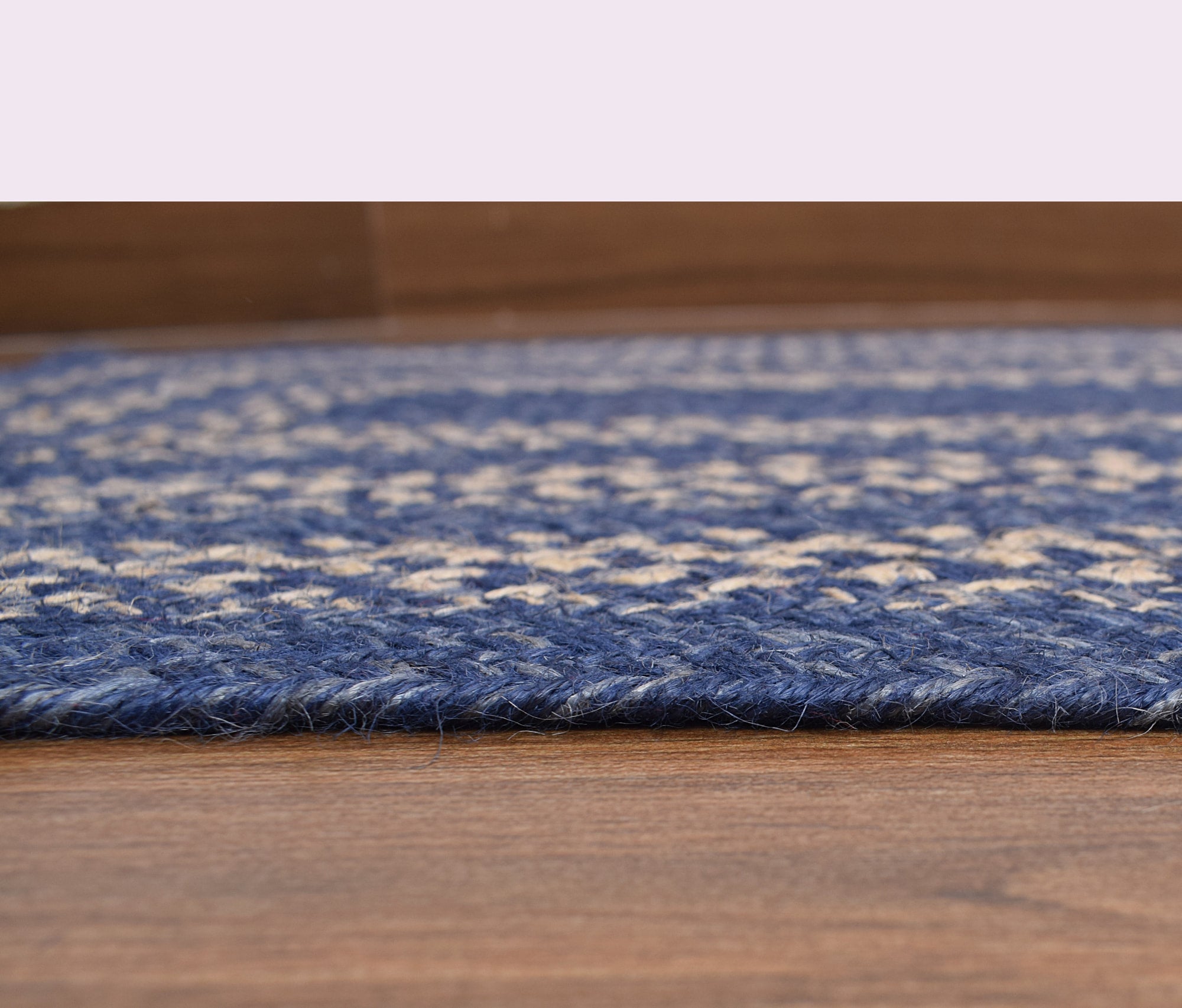 Blue Rustic Farmhouse Reversible Jute Rug