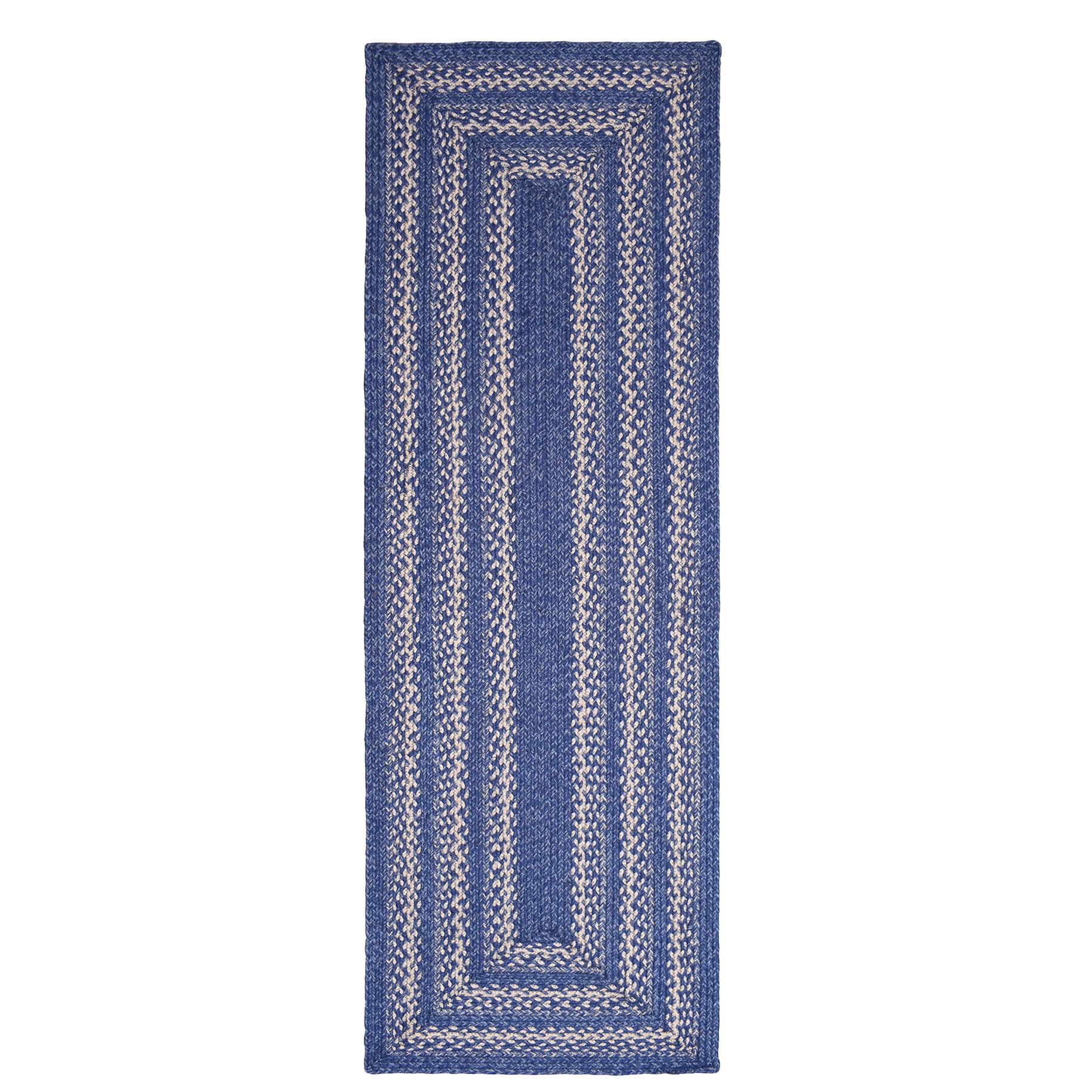 Blue Rustic Farmhouse Reversible Jute Rug