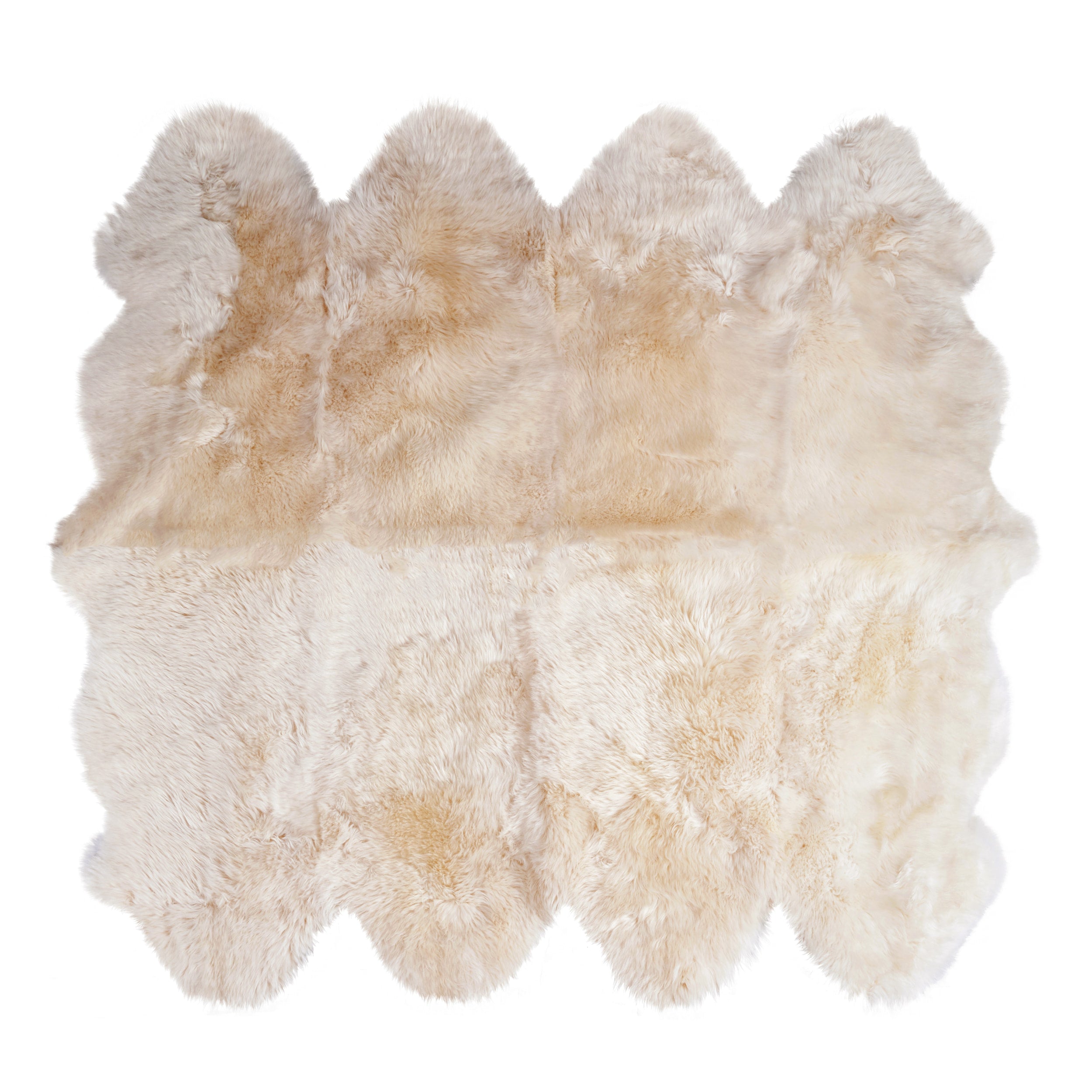 Natural Sheepskin Rug Shearling Fur Pelt Shaggy Carpet #color_Champagne