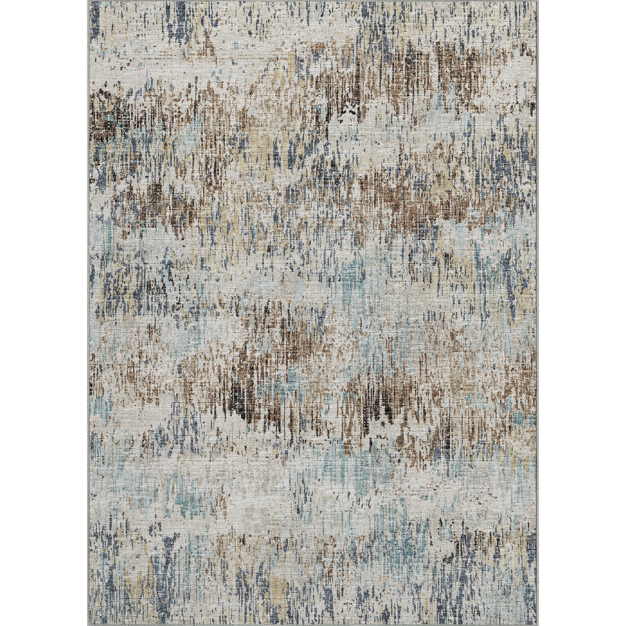 Luxury Machine Washable Indoor/Outdoor Transitional CM1 Driftwood Multi Rug 3' x 5' #shape_Rectangle