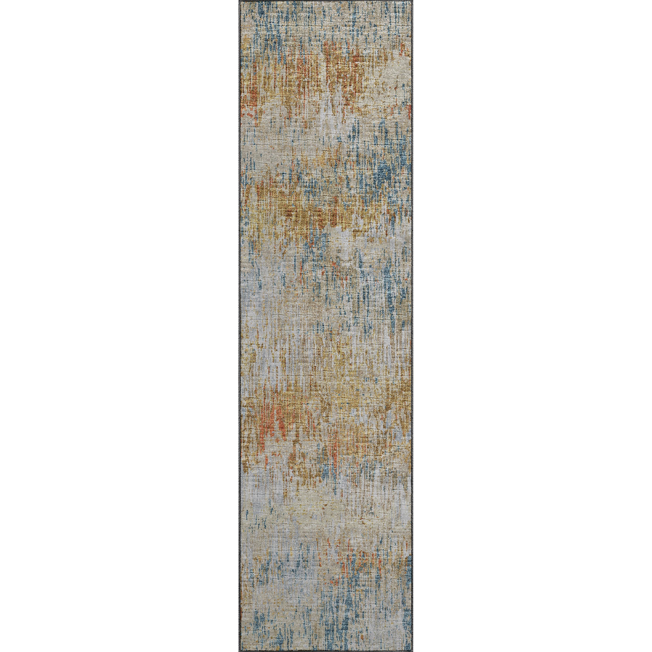 Luxury Machine Washable Indoor/Outdoor Transitional CM1 Sunset Multi Rug 2'3" x 7'6" #shape_Runner