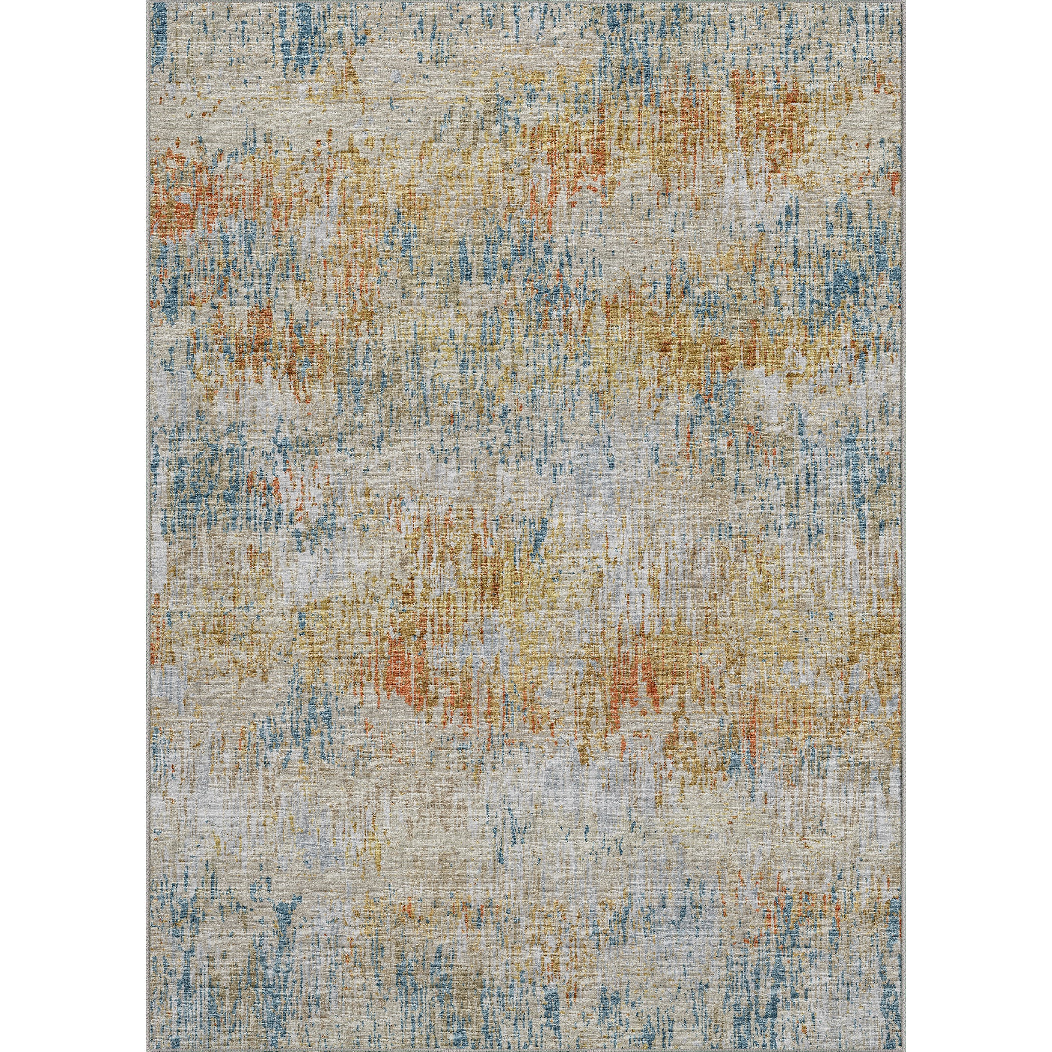 Luxury Machine Washable Indoor/Outdoor Transitional CM1 Sunset Multi Rug 3' x 5' #shape_Rectangle
