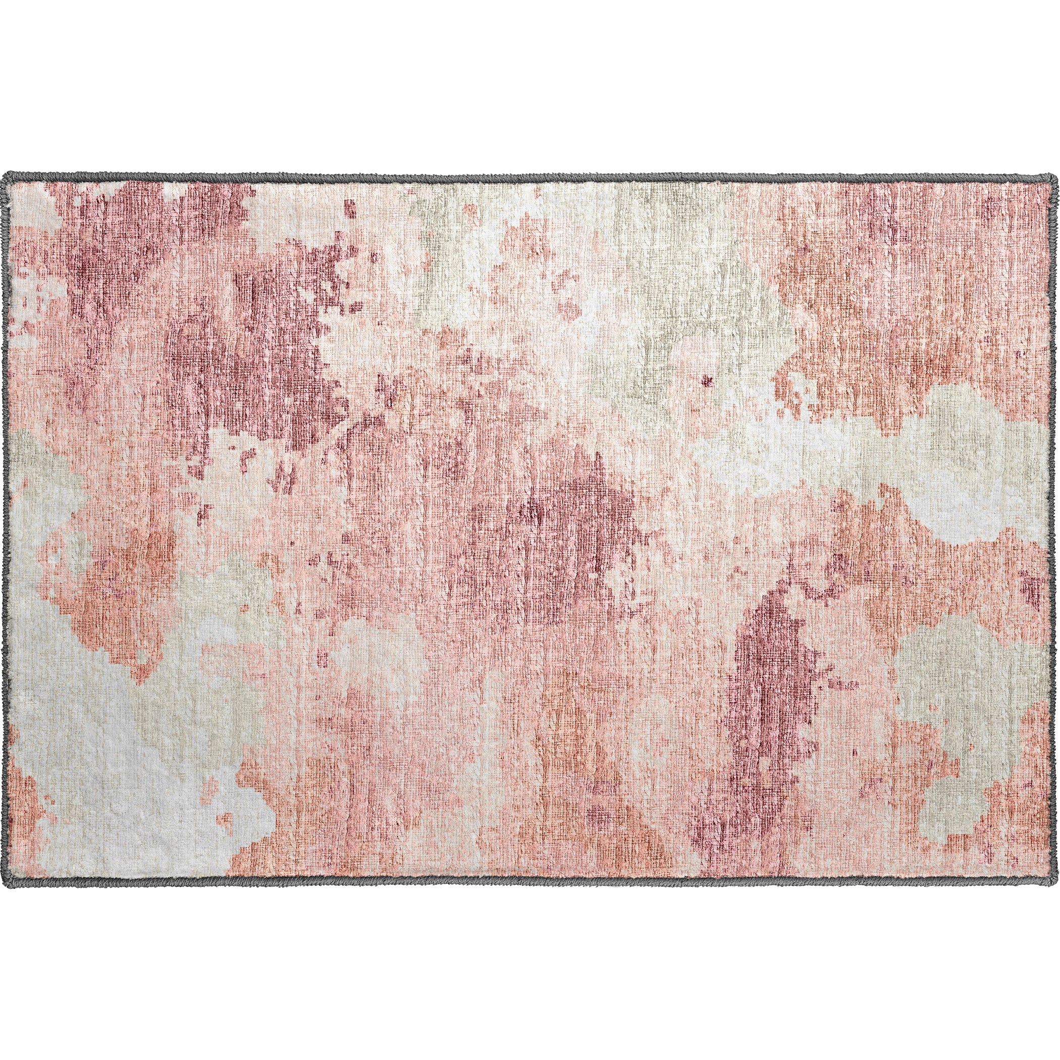 Luxury Machine Washable Indoor/Outdoor Transitional CM2 Blush Pink Rug 1'8" x 2'6" #shape_Rectangle