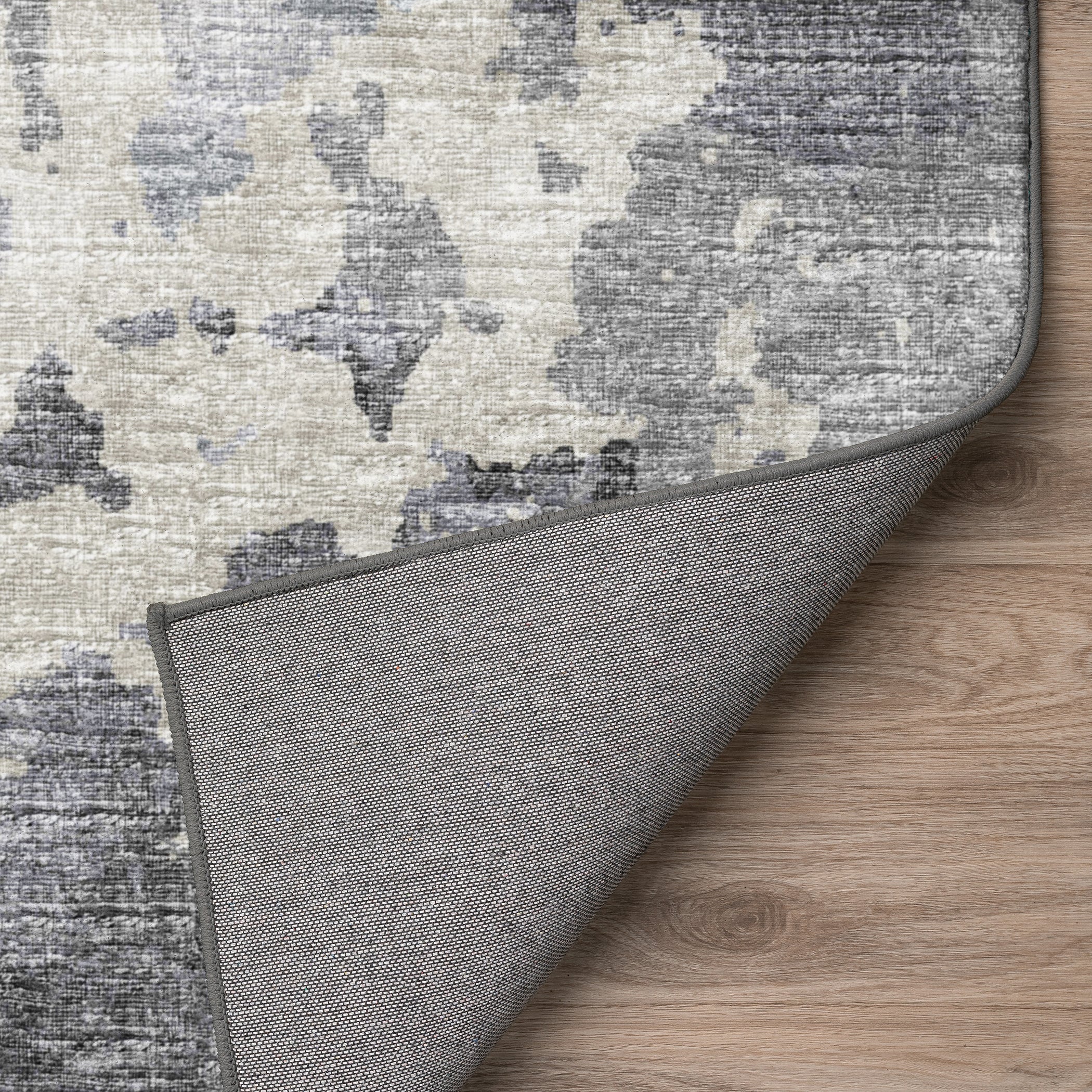 Luxury Machine Washable Indoor/Outdoor Transitional CM2 Graphite Gray Rug 1'8" x 2'6" #shape_Rectangle