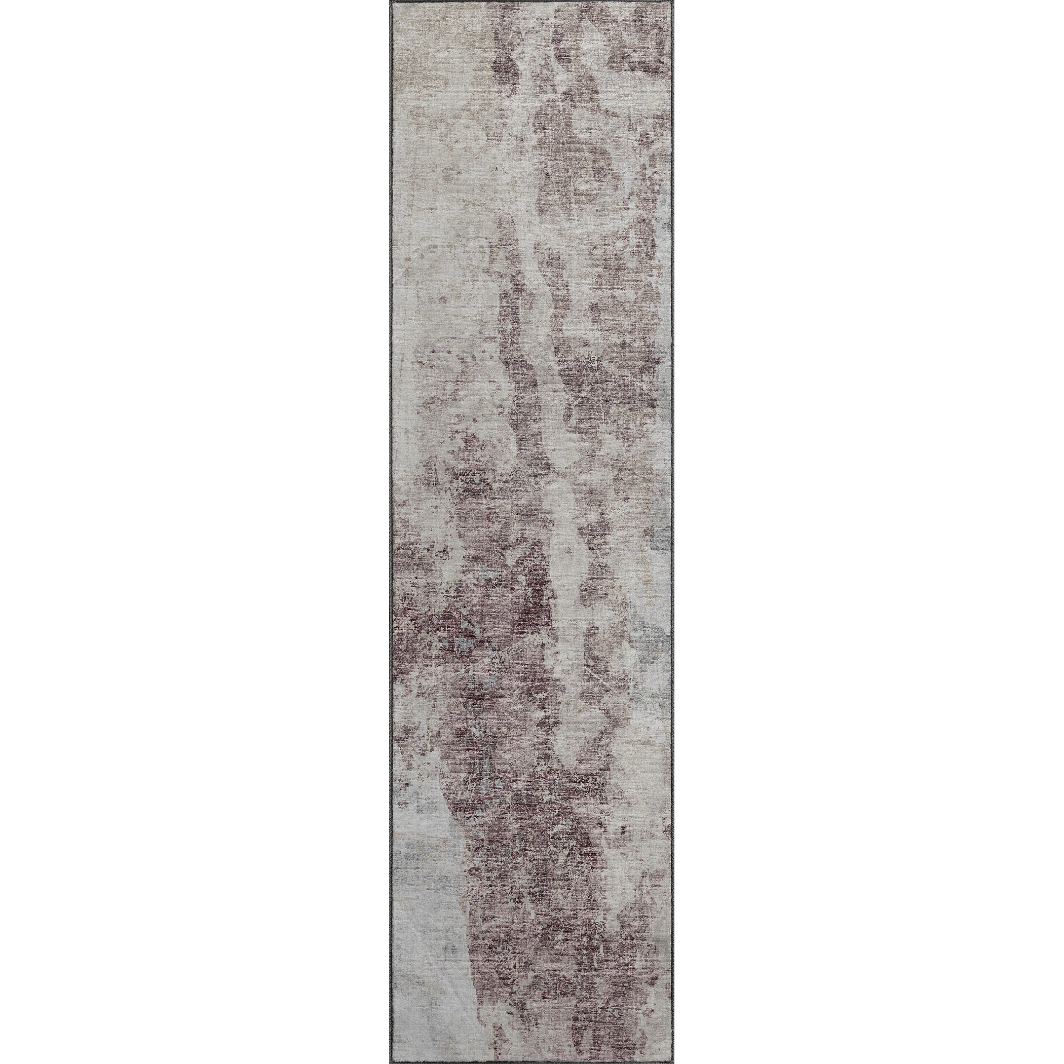 Luxury Machine Washable Indoor/Outdoor Transitional CM3 Merlot Multi Rug 2'3" x 7'6" #shape_Runner