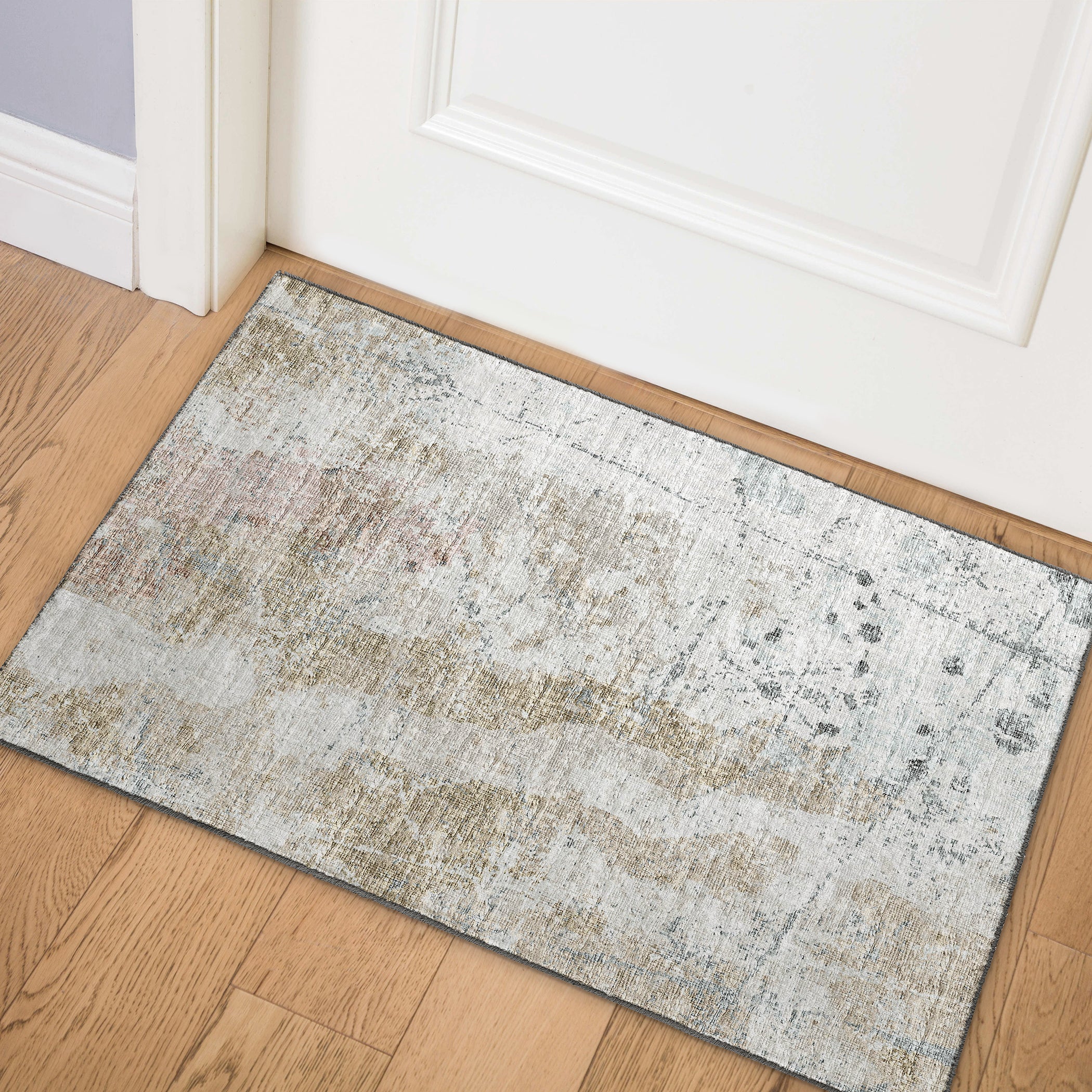 Luxury Machine Washable Indoor/Outdoor Transitional CM3 Mineral Blue Rug 1'8" x 2'6" #shape_Rectangle