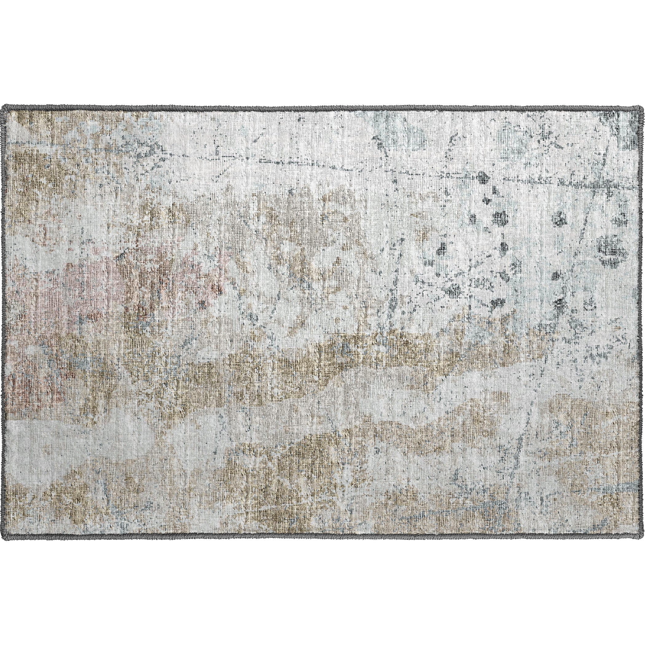 Luxury Machine Washable Indoor/Outdoor Transitional CM3 Mineral Blue Rug 1'8" x 2'6" #shape_Rectangle