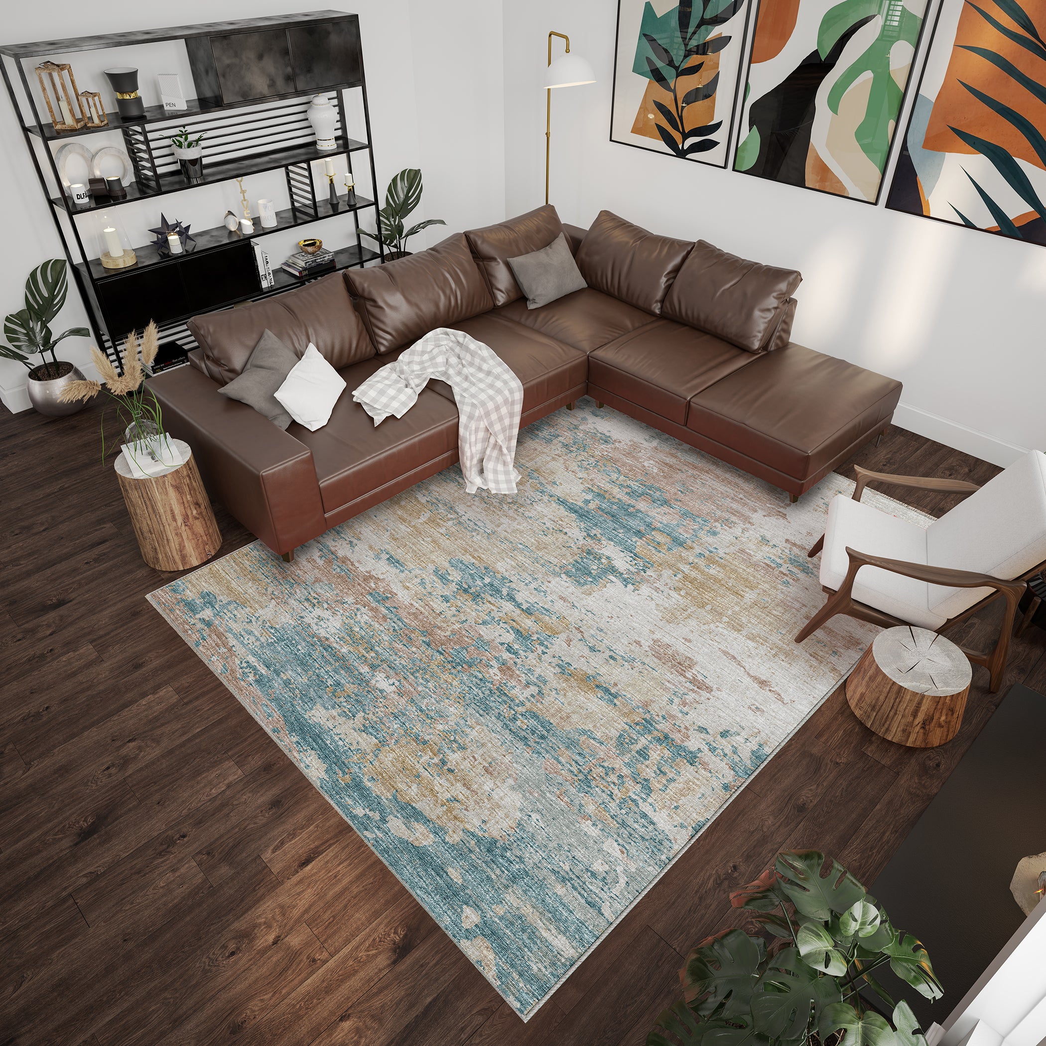 Luxury Machine Washable Indoor/Outdoor Transitional CM4 Parchment Ivory Rug 3' x 5' #shape_Rectangle