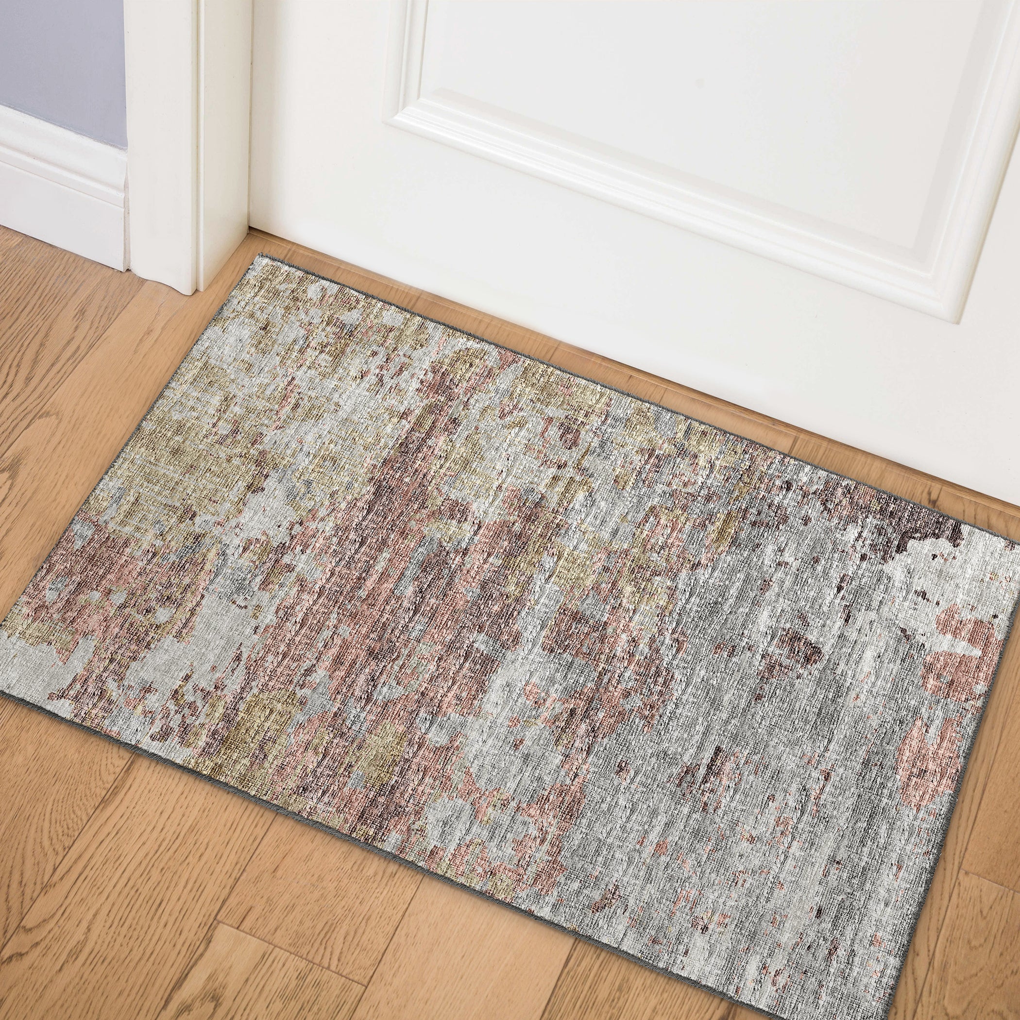 Luxury Machine Washable Indoor/Outdoor Transitional CM4 Primrose Multi Rug 1'8" x 2'6" #shape_Rectangle