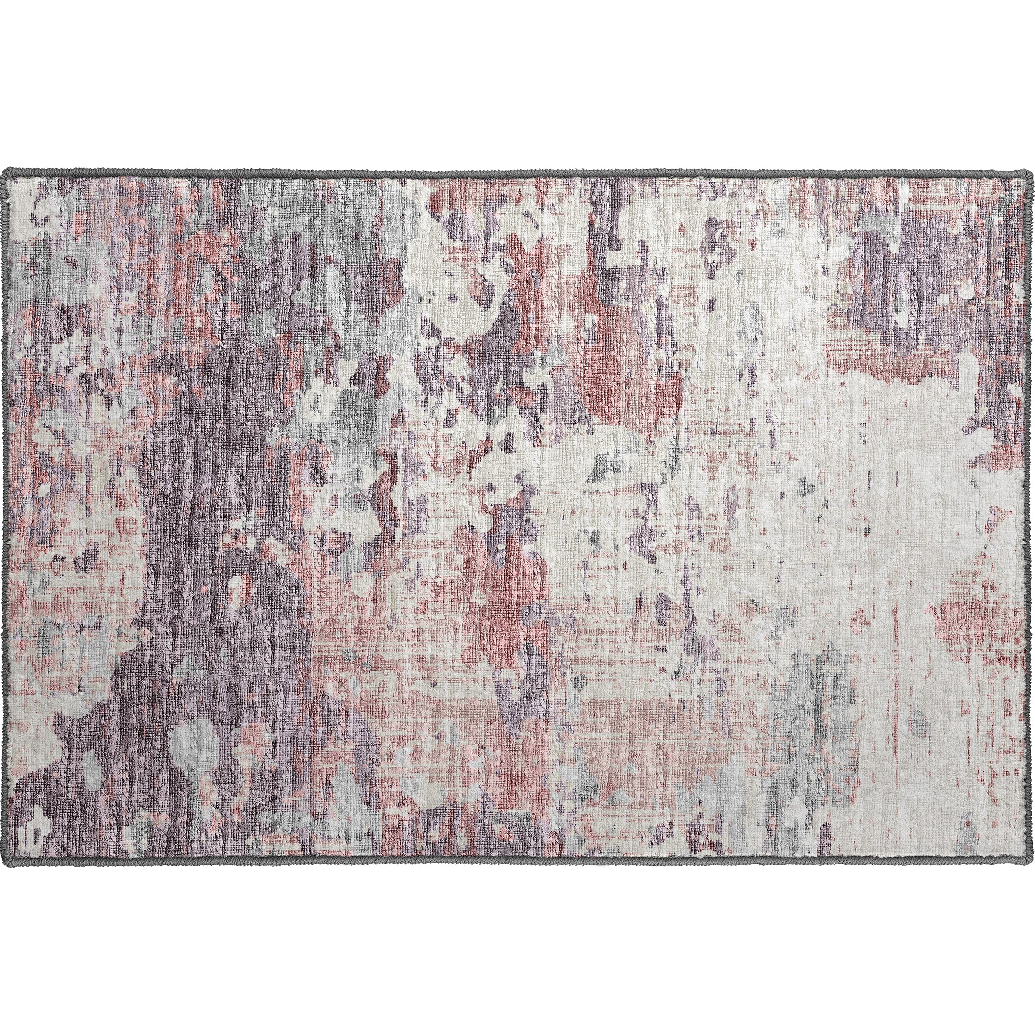 Luxury Machine Washable Indoor/Outdoor Transitional CM4 Rose Pink Rug 1'8" x 2'6" #shape_Rectangle