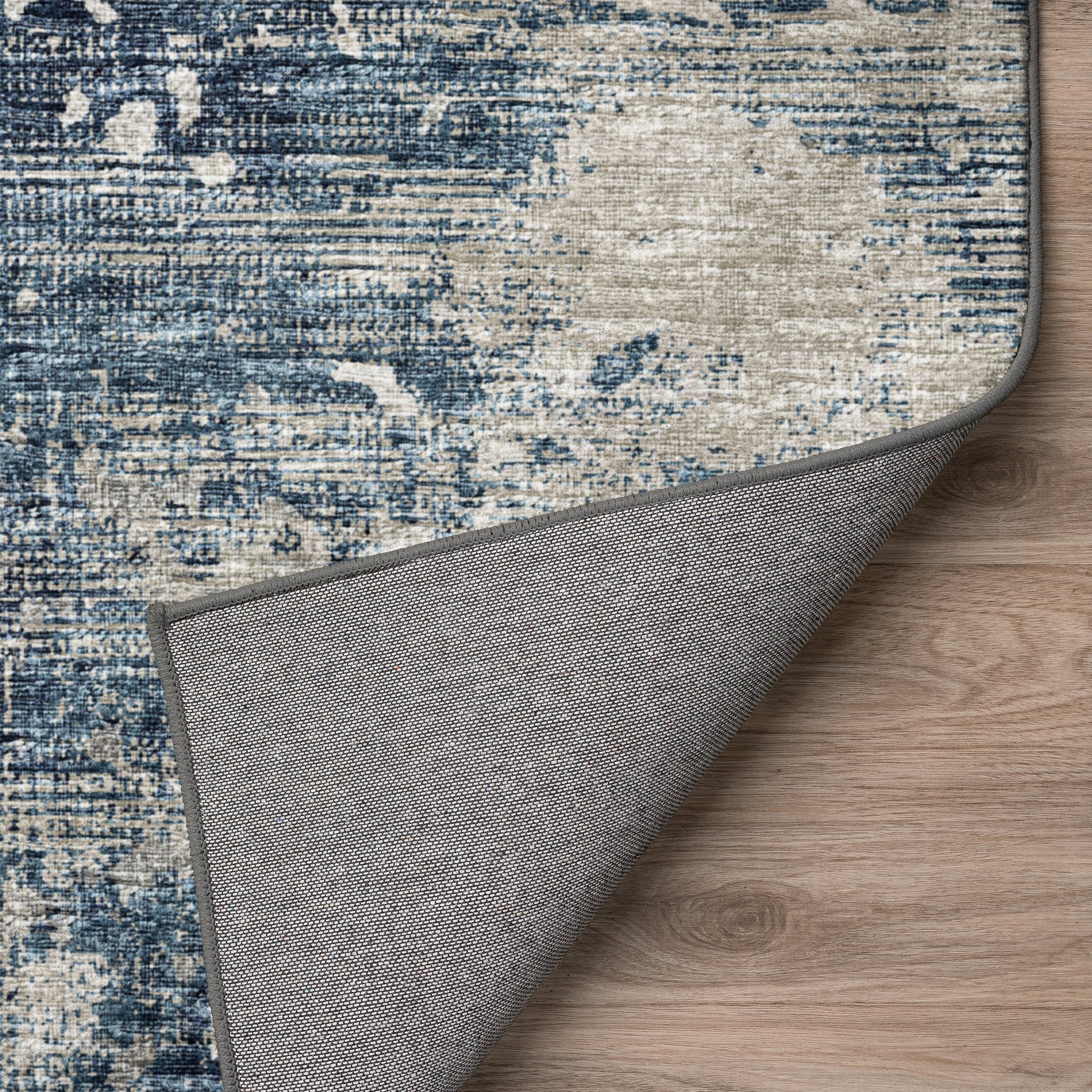 Luxury Machine Washable Indoor/Outdoor Transitional CM5 Ink Blue Rug 1'8" x 2'6" #shape_Rectangle