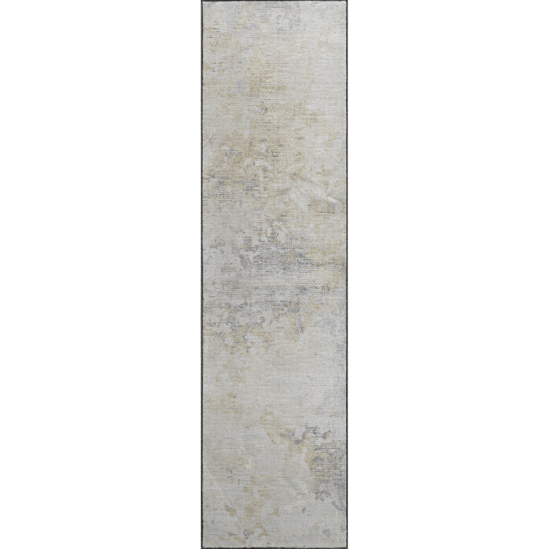 Luxury Machine Washable Indoor/Outdoor Transitional CM5 Linen Ivory Rug 2'3" x 7'6" #shape_Runner