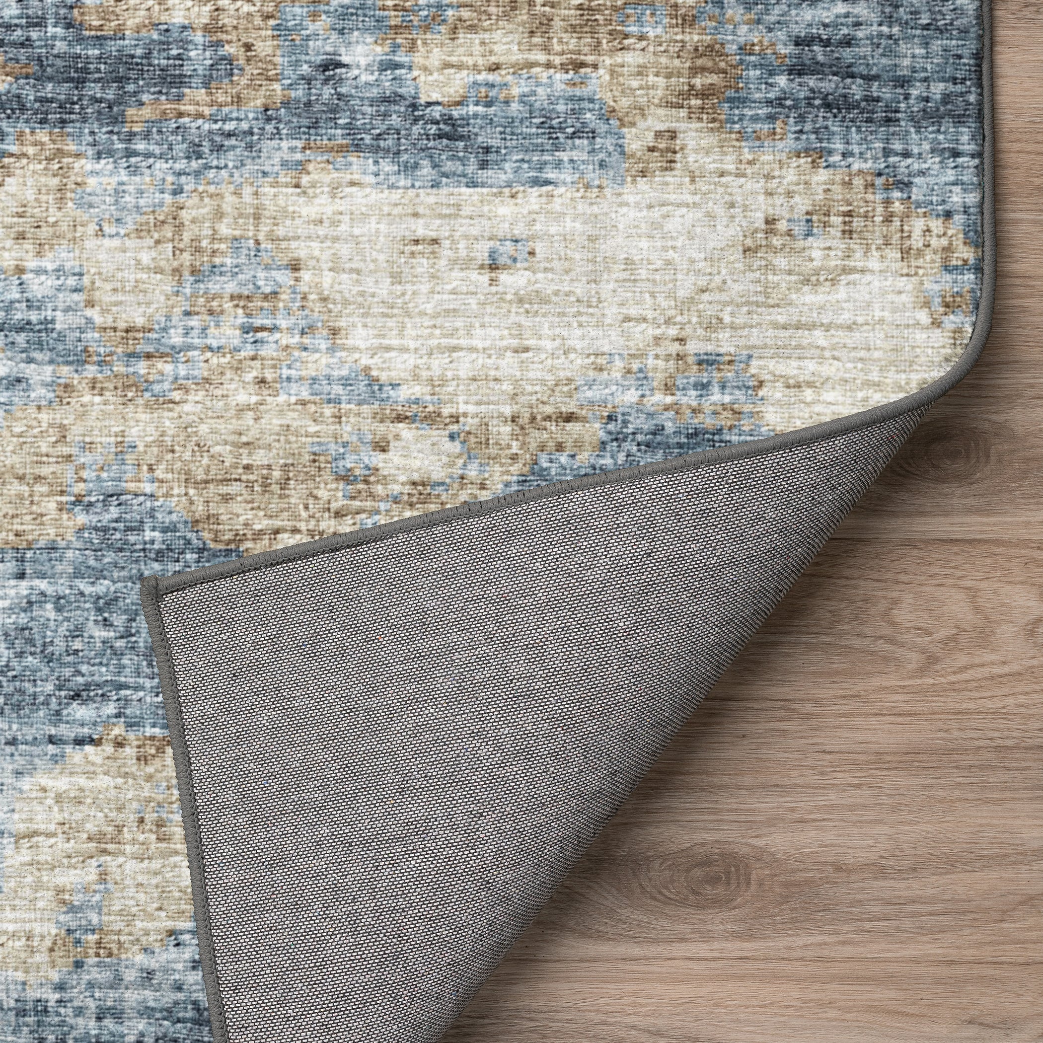 Luxury Machine Washable Indoor/Outdoor Transitional CM6 Indigo Blue Rug 1'8" x 2'6" #shape_Rectangle