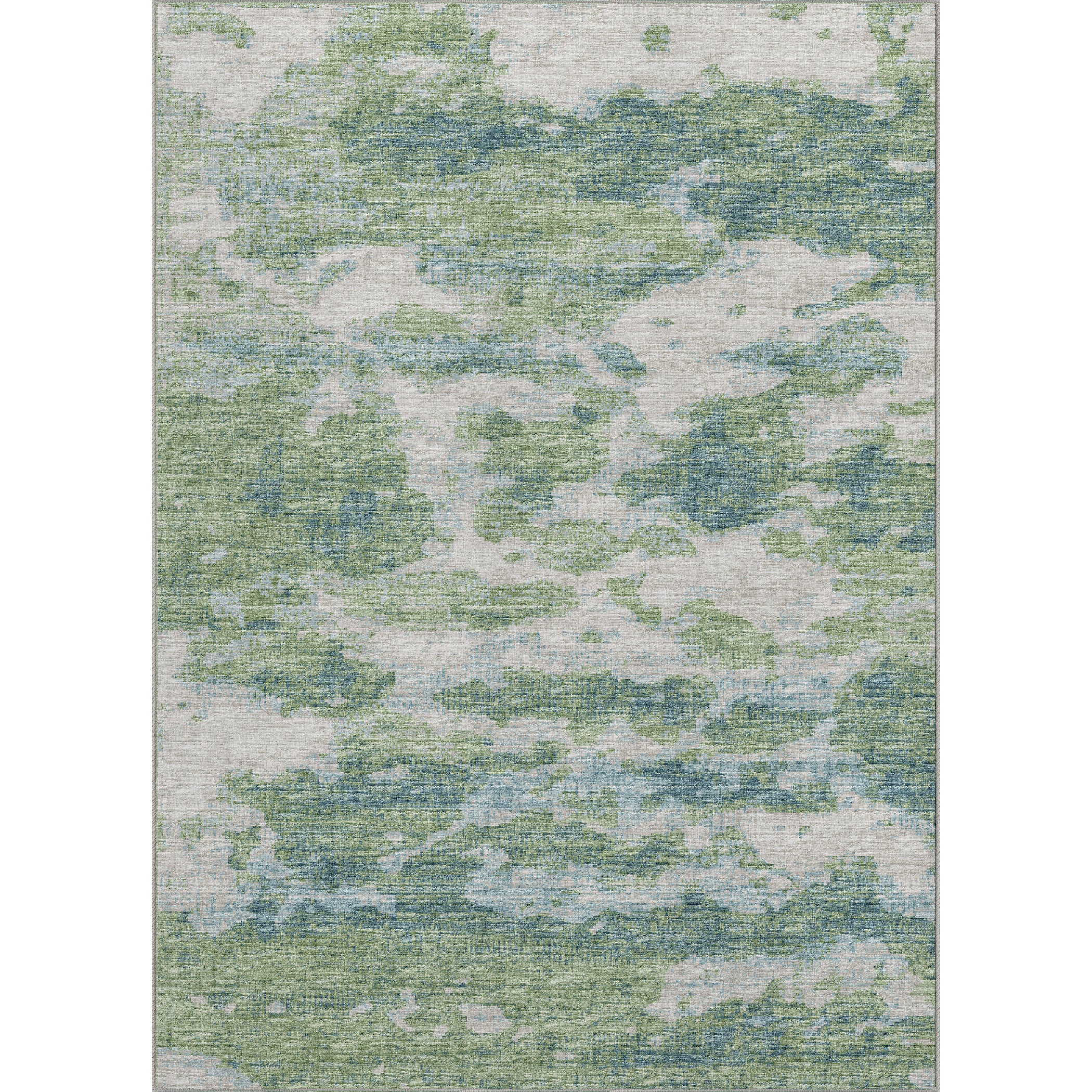 Luxury Machine Washable Indoor/Outdoor Transitional CM6 Meadow Green Rug 3' x 5' #shape_Rectangle