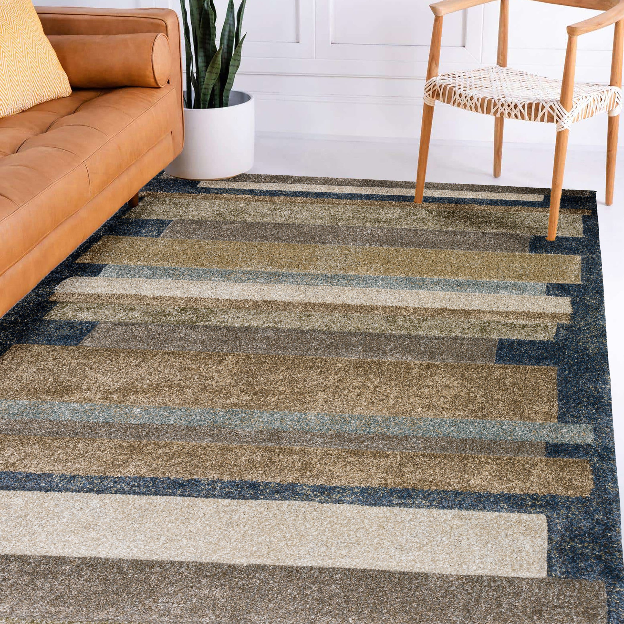 Transitional CO2 Denim Blue Rug 3'1" x 5' #shape_Rectangle