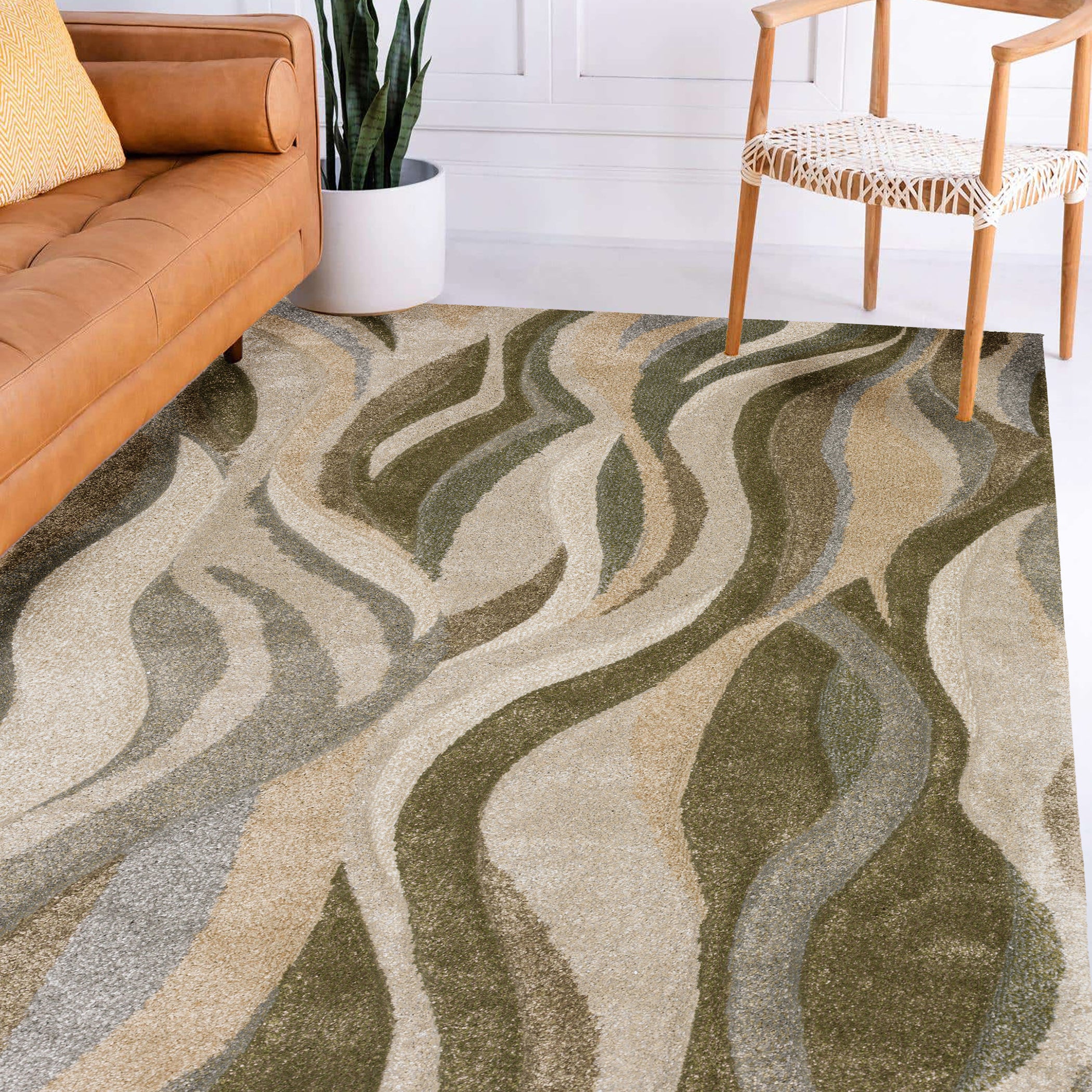Transitional CO5 Cactus Green Rug 3'1" x 5' #shape_Rectangle