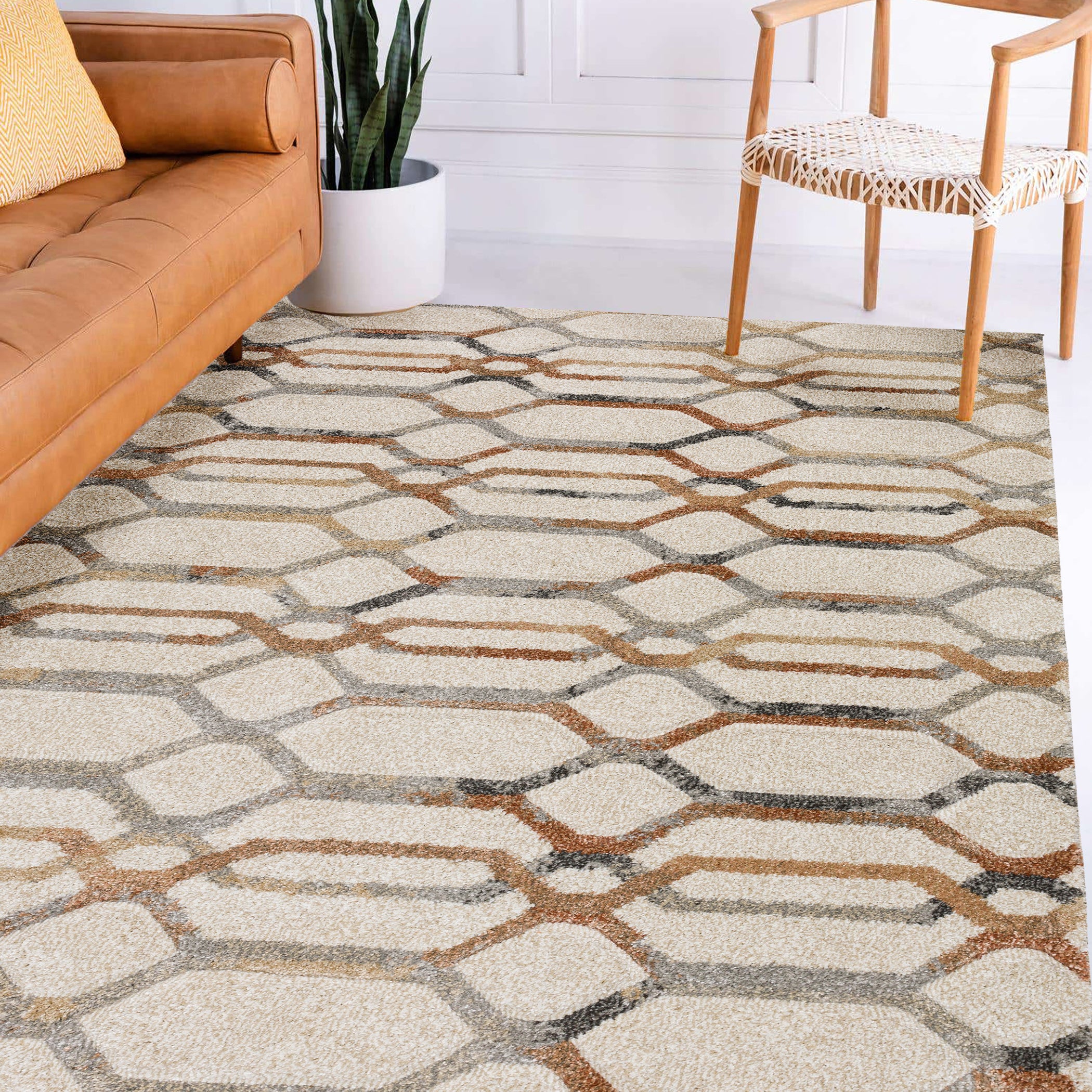 Transitional CO7 Linen Brown Rug 3'1" x 5' #shape_Rectangle