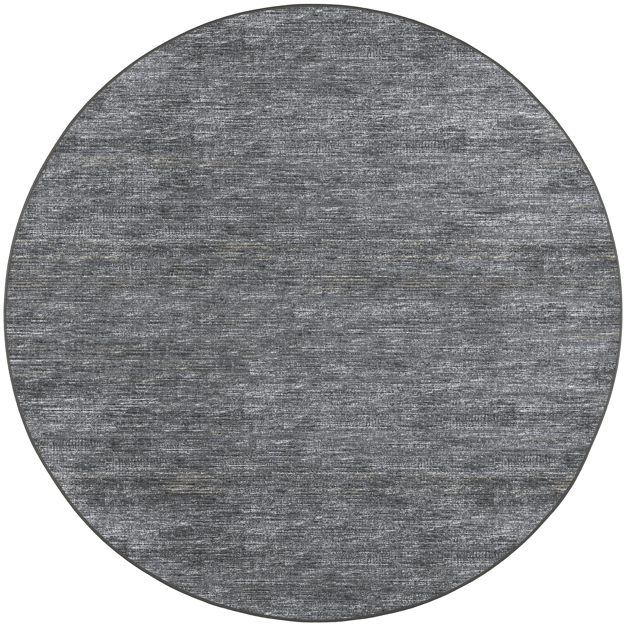 Indoor/Outdoor Transitional CR1 Charcoal Gray Rug 4' x 4' #shape_Round