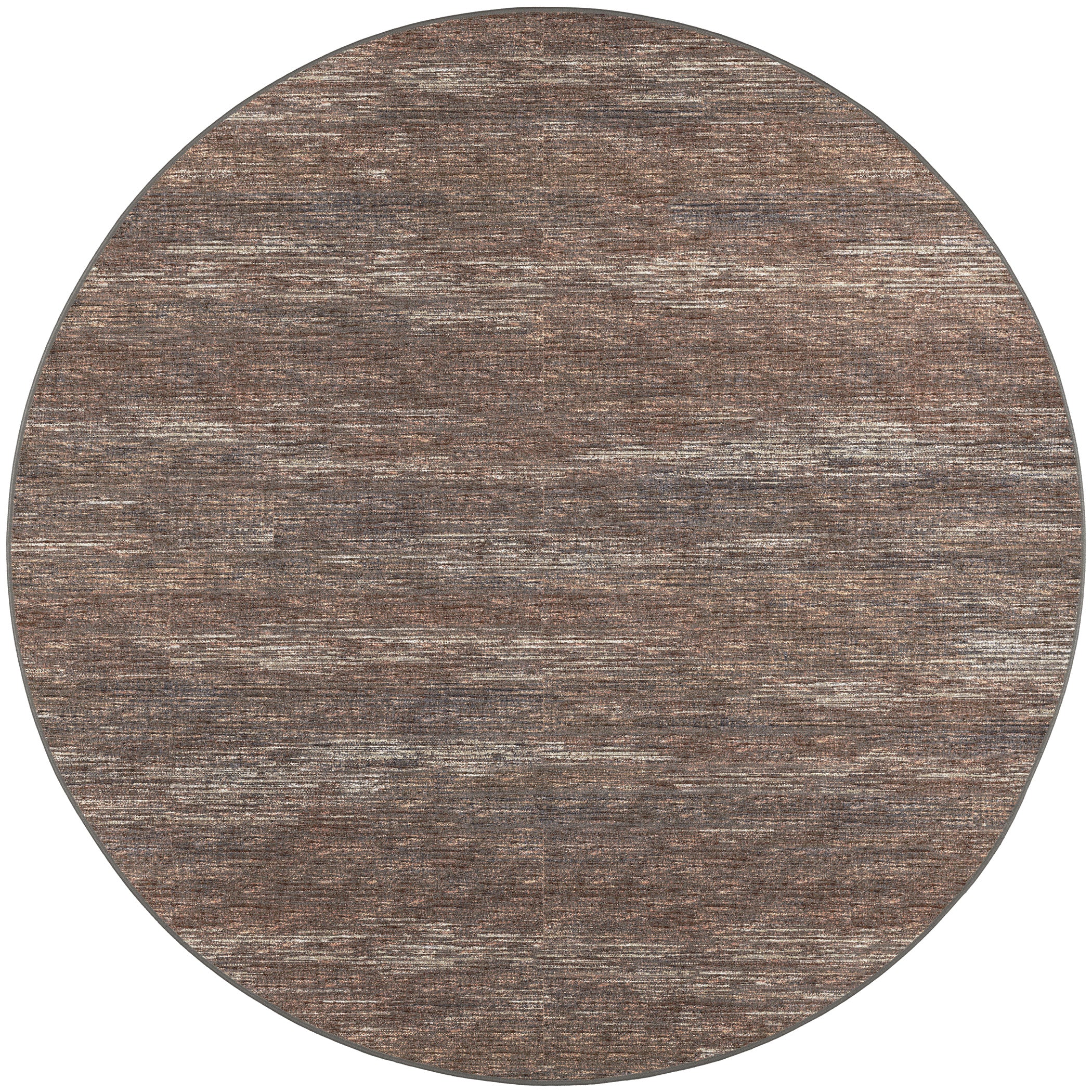 Indoor/Outdoor Transitional CR1 Chocolate Brown Rug 4' x 4' #shape_Round