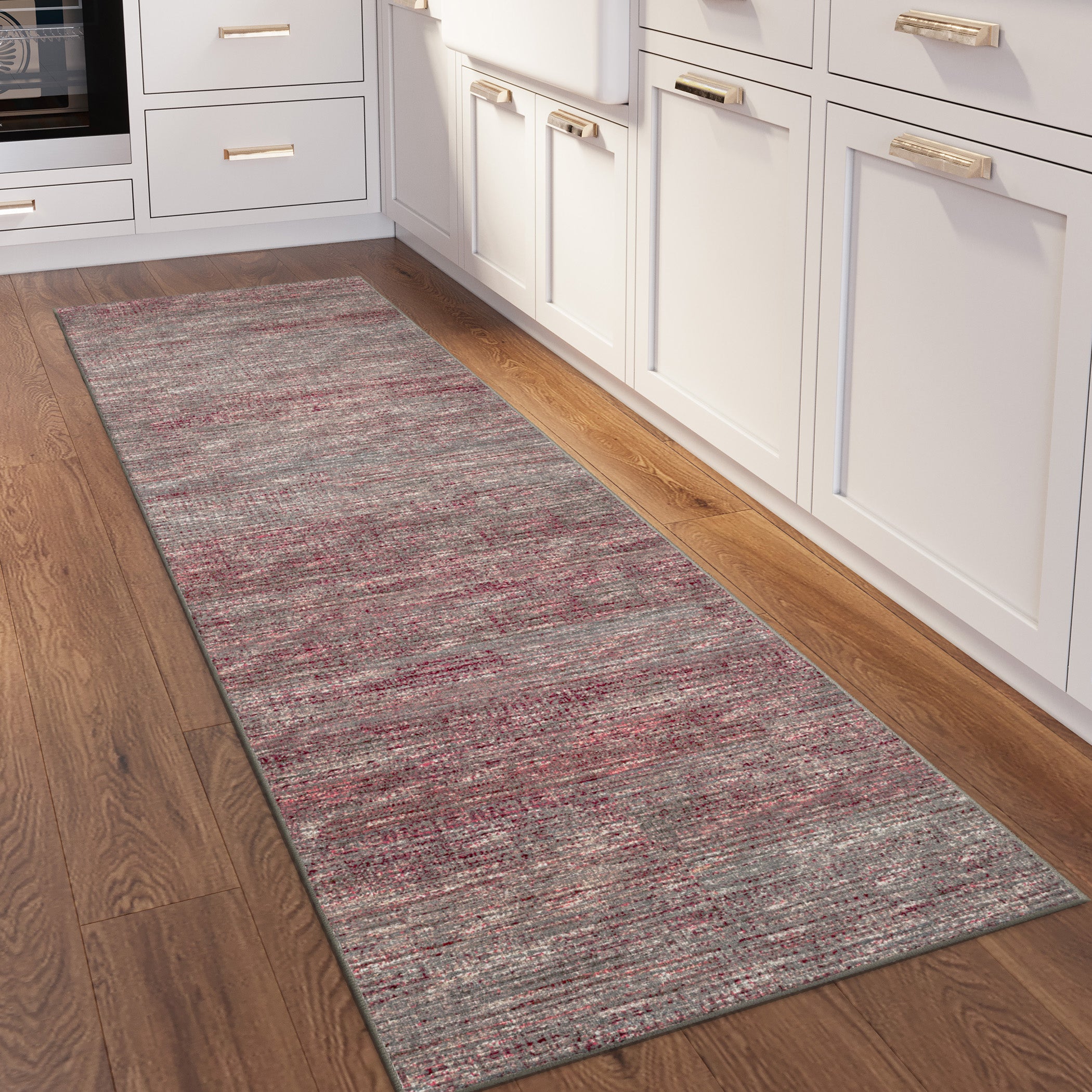 Indoor/Outdoor Transitional CR1 Merlot Red Rug 2'6" x 10' #shape_Runner