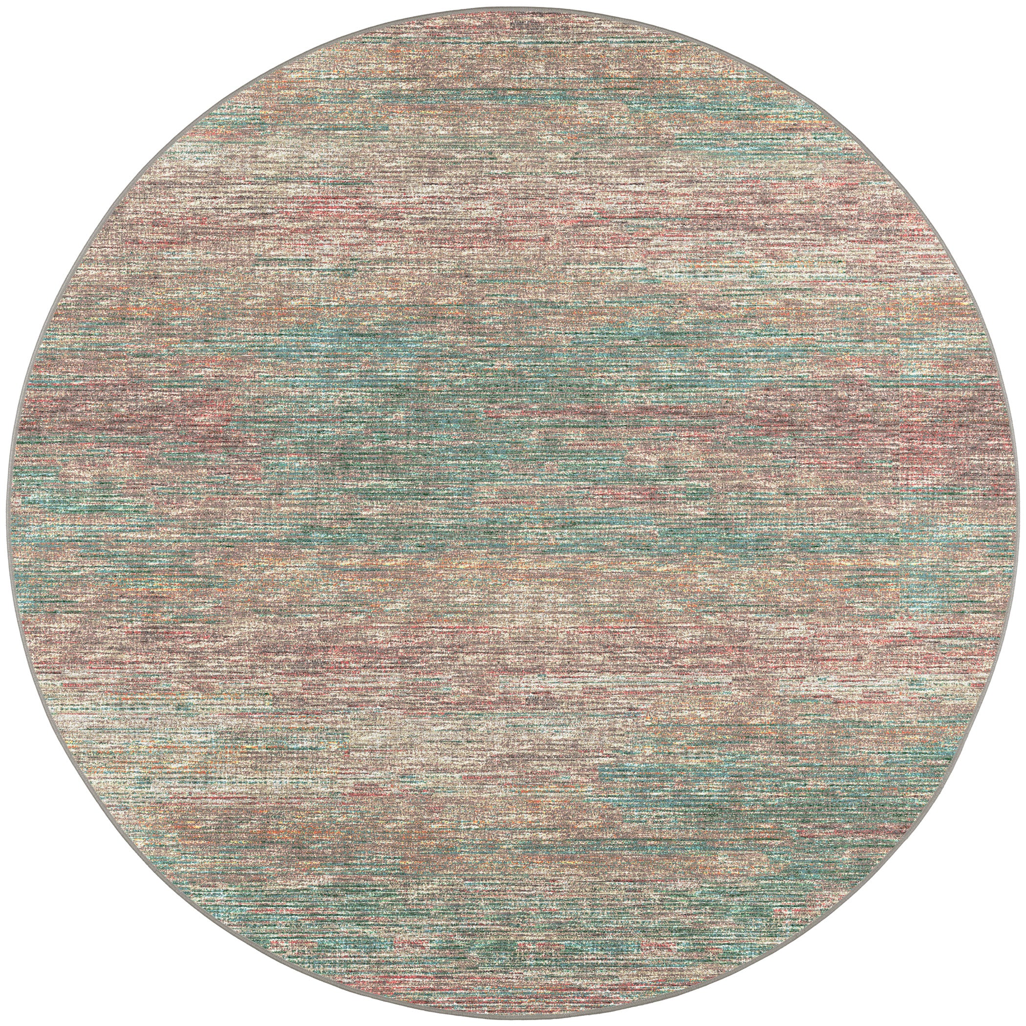 Indoor/Outdoor Transitional CR1 Mocha Brown Rug 4' x 4' #shape_Round
